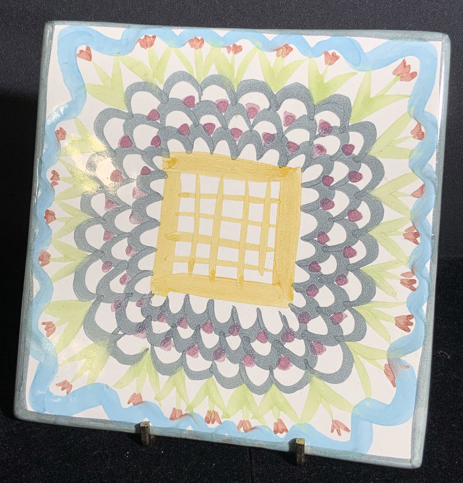 KING FERRY Signed Hand Painted Ceramic Tile (1 of 8)