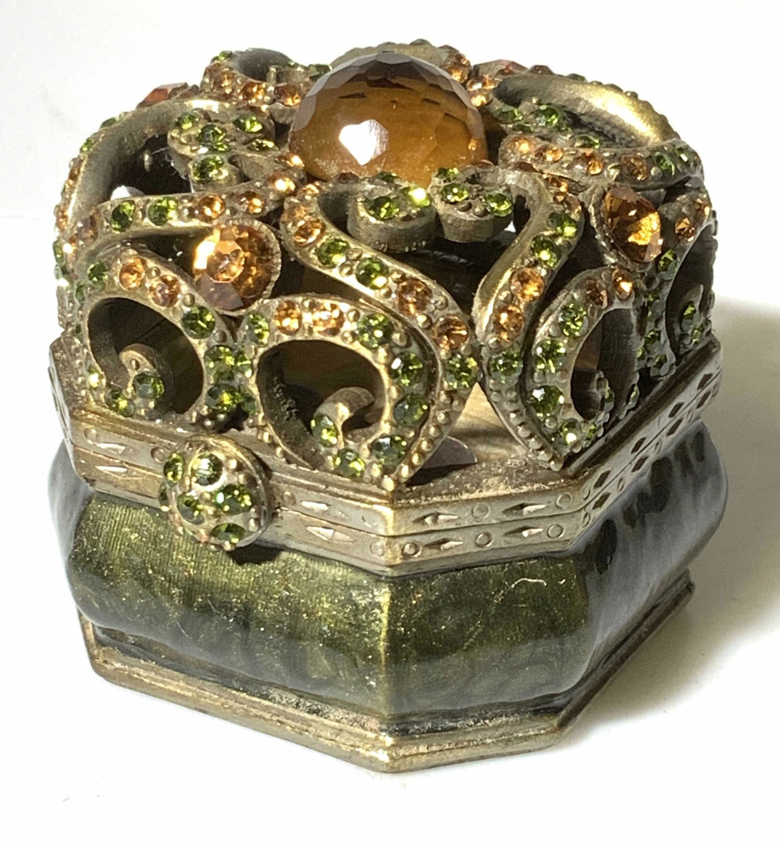 Collectible Crystal and Enamel Trinket Box (1 of 6)