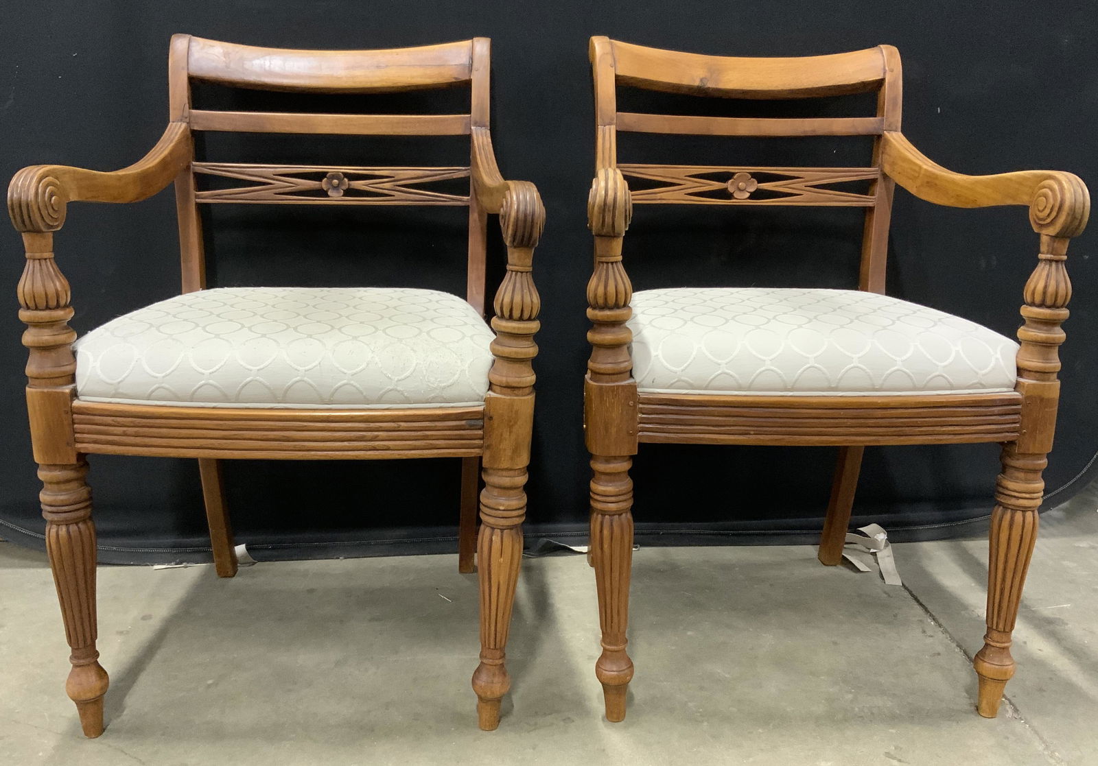 Lot 2 Vintage Sheraton Style Armchairs (1 of 5)