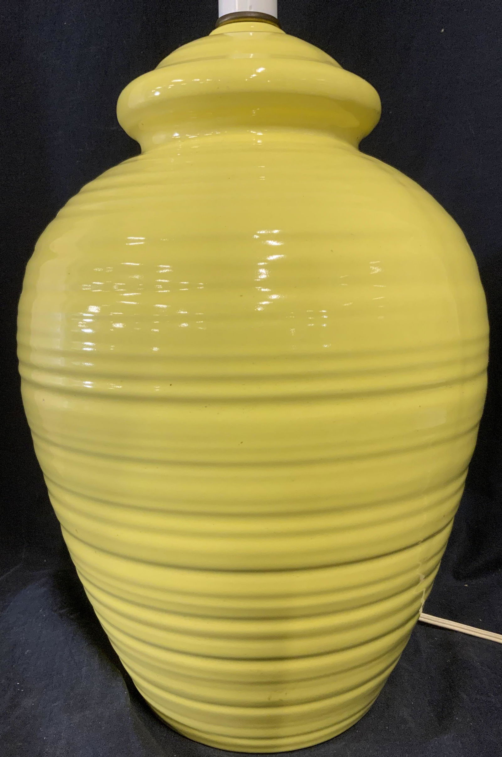 Yellow Ceramic Tabletop Lamp (1 of 5)