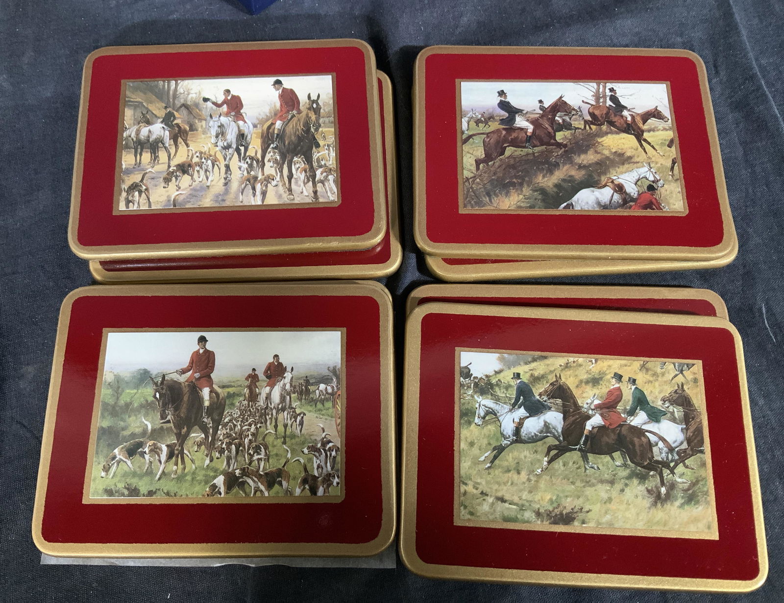 EBBELS Fox Hunt/Horses Coater Sets NIB, Eng (1 of 5)