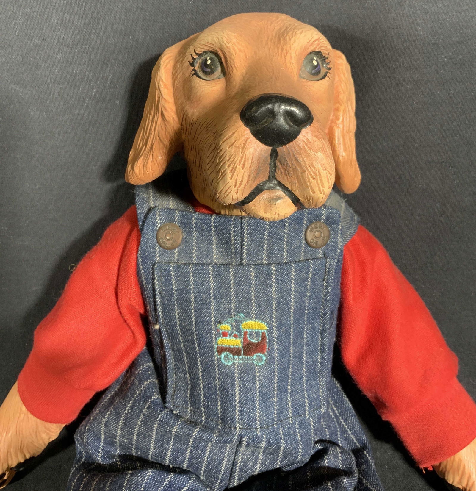 Signed Hand Painted Ceramic Dog Doll (1 of 6)