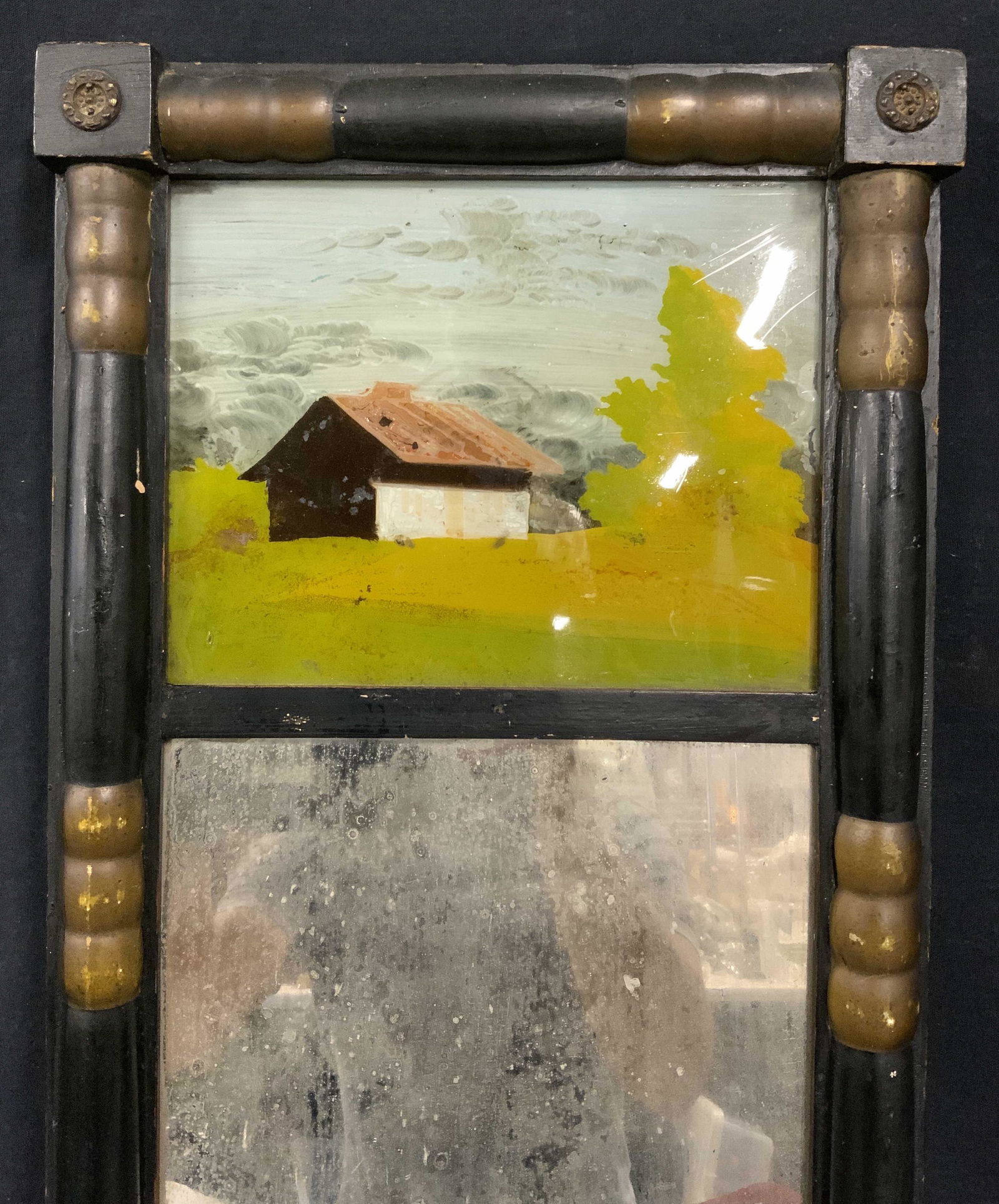 Framed Painted Glass with Mirror (1 of 6)