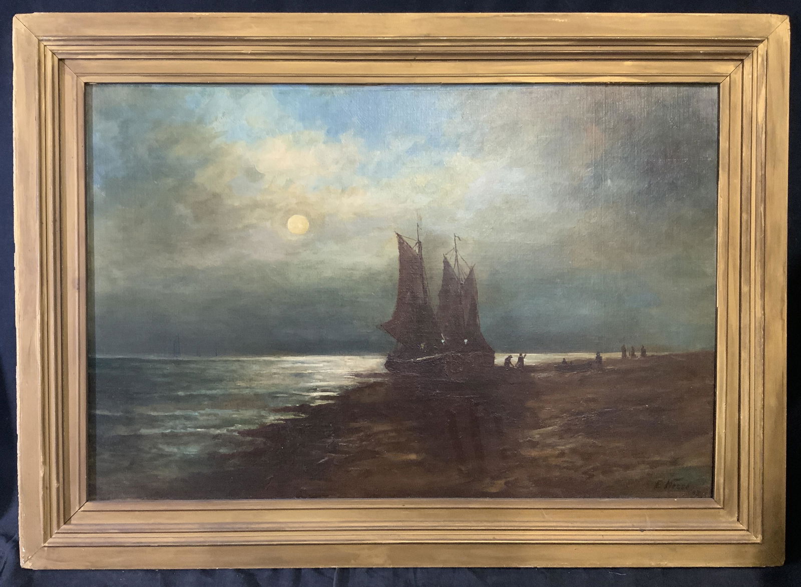 E. HESSE Signed Oil on Canvas (1 of 8)