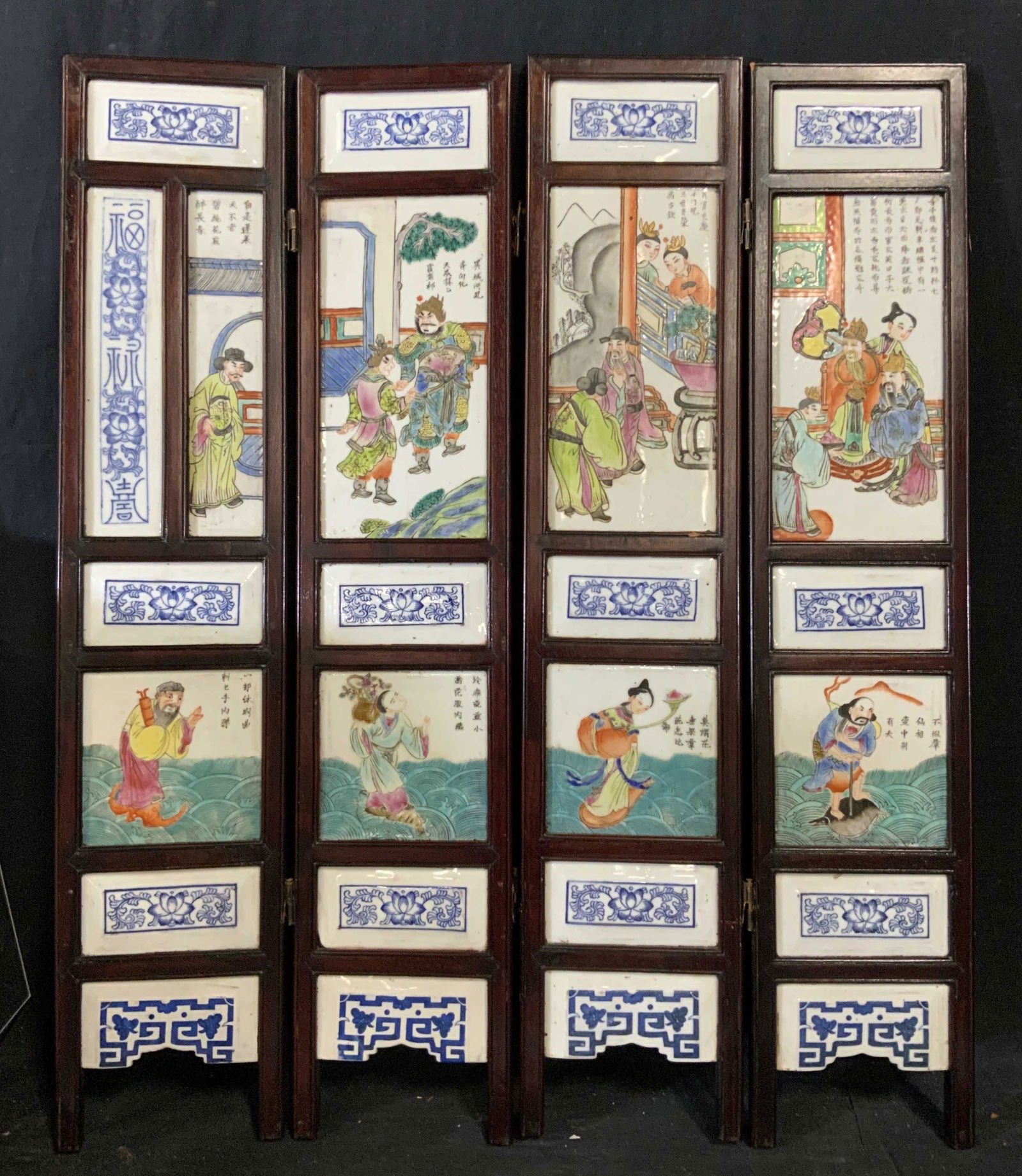 Antique Panels with Painted Ceramic Tiles (1 of 6)