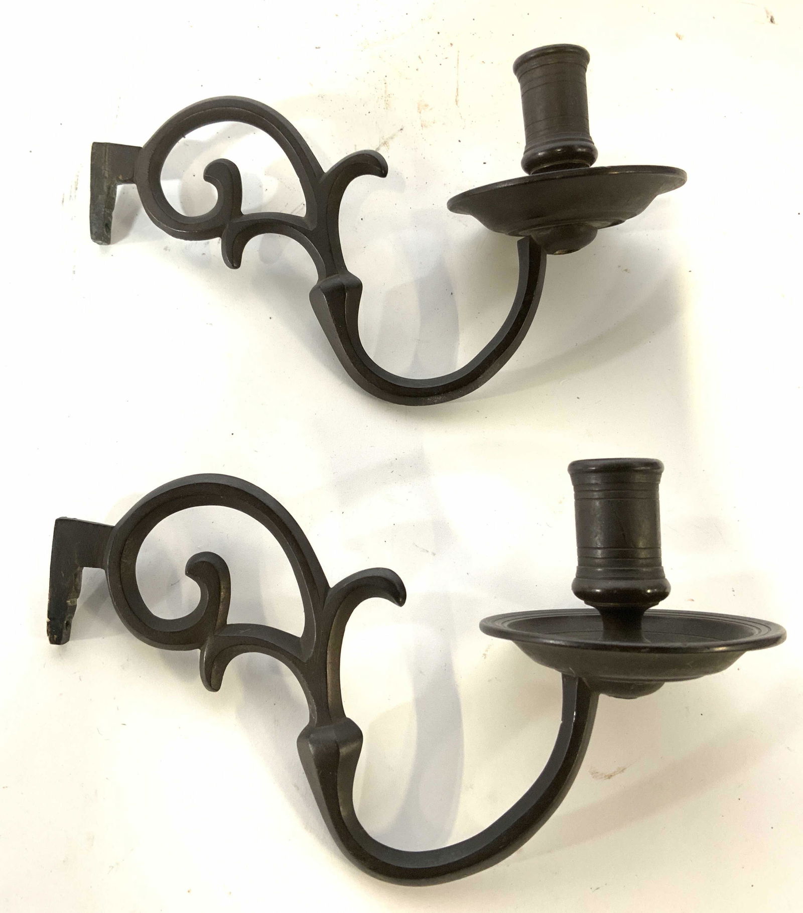 Lot 3 Vntg Brass & Metal Candlesticks Sconces (1 of 8)