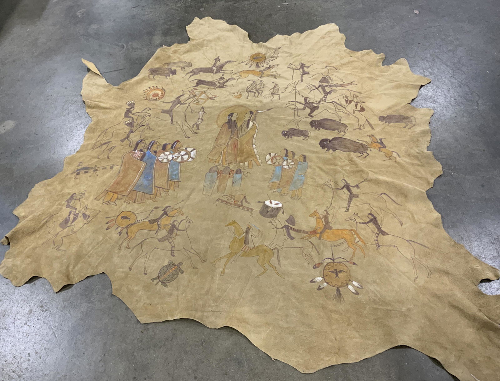 Native American Motif Leather Tapestry (1 of 6)