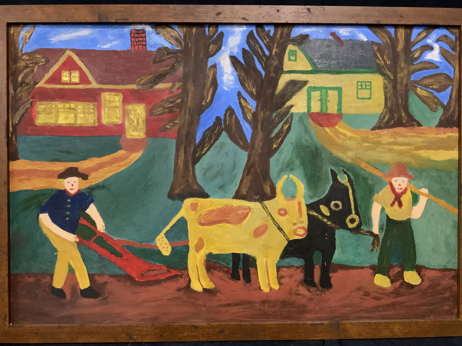 Farm Scene Framed Acrylic on Canvas (1 of 7)