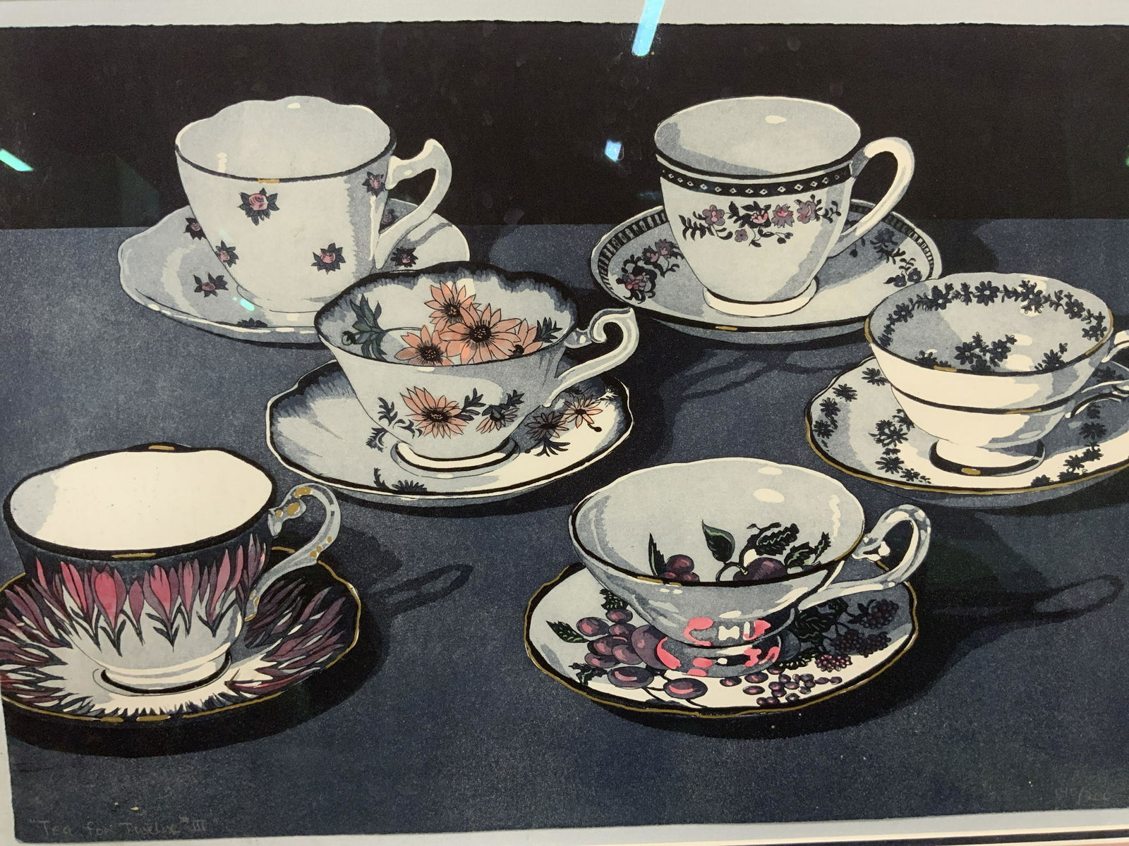 SHERRIE WOLF Signed Teacup Lithograph (1 of 13)