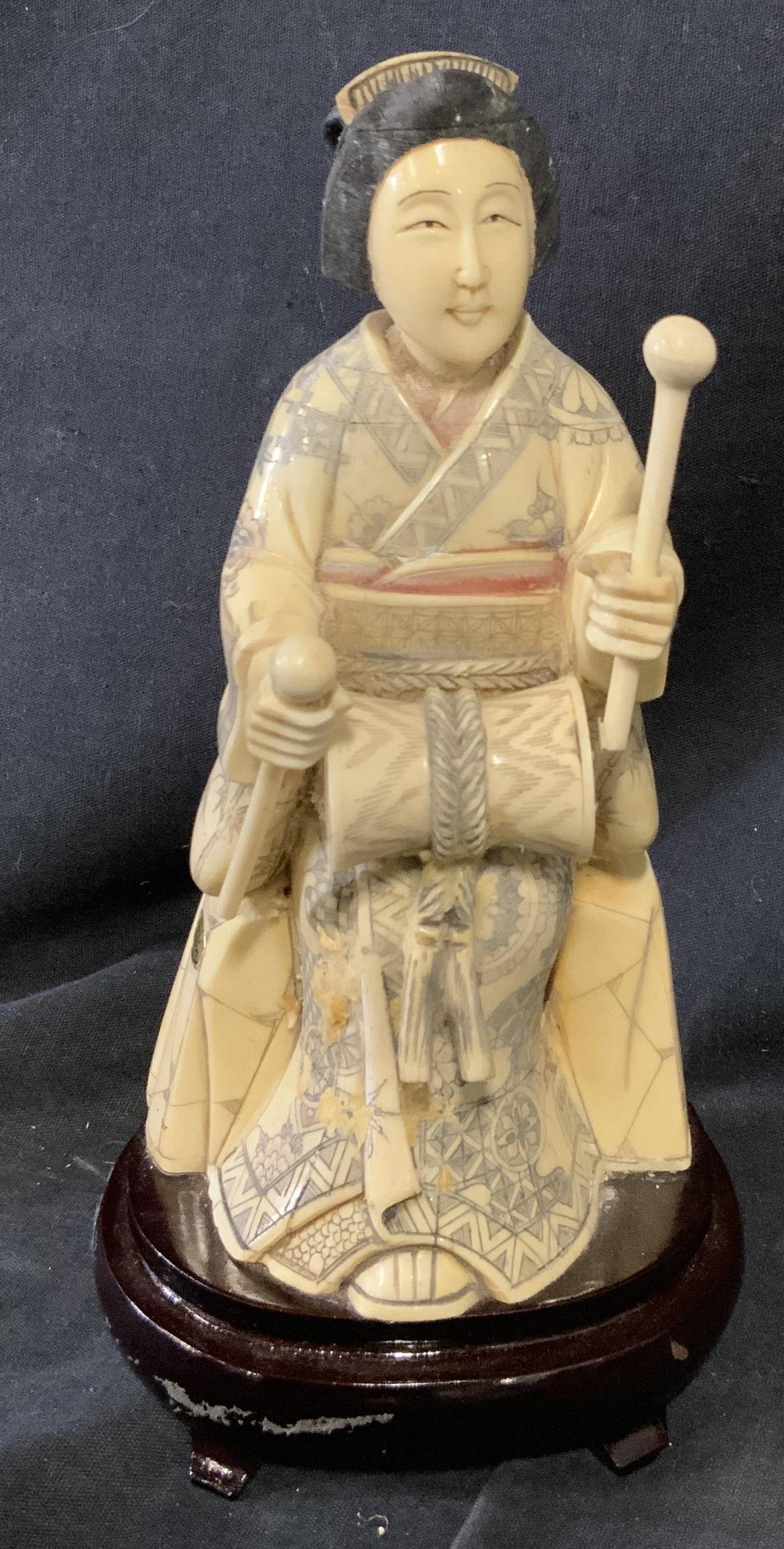 Asian Female with Percussion Resin Figural (1 of 8)