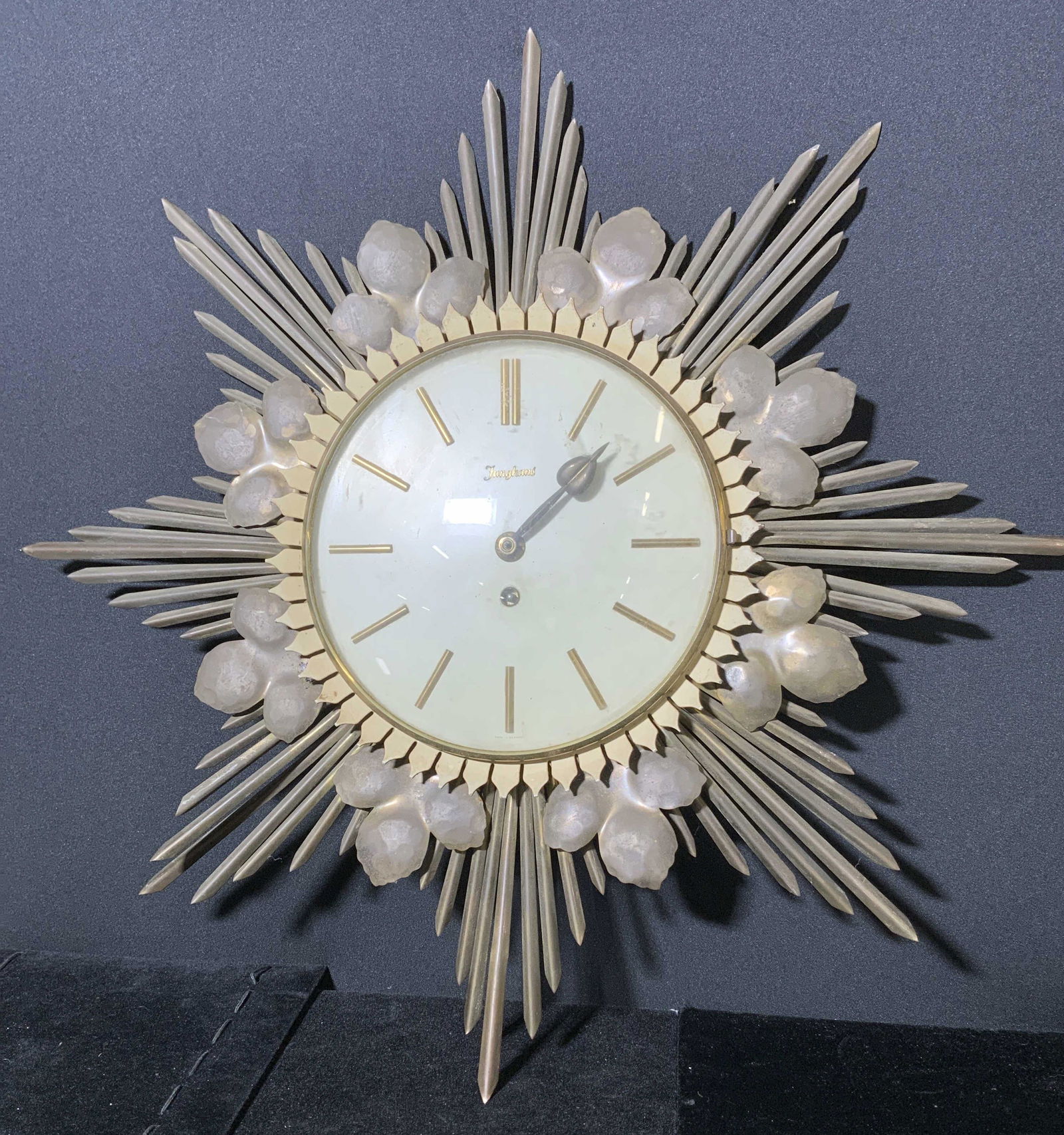 Vintage Brass FUNGHANS Starburst Clock, Germany (1 of 6)
