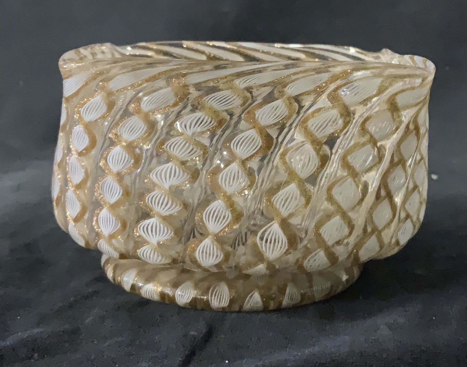 Patterned Decorative Square Mouthed Glass Bowl (1 of 7)