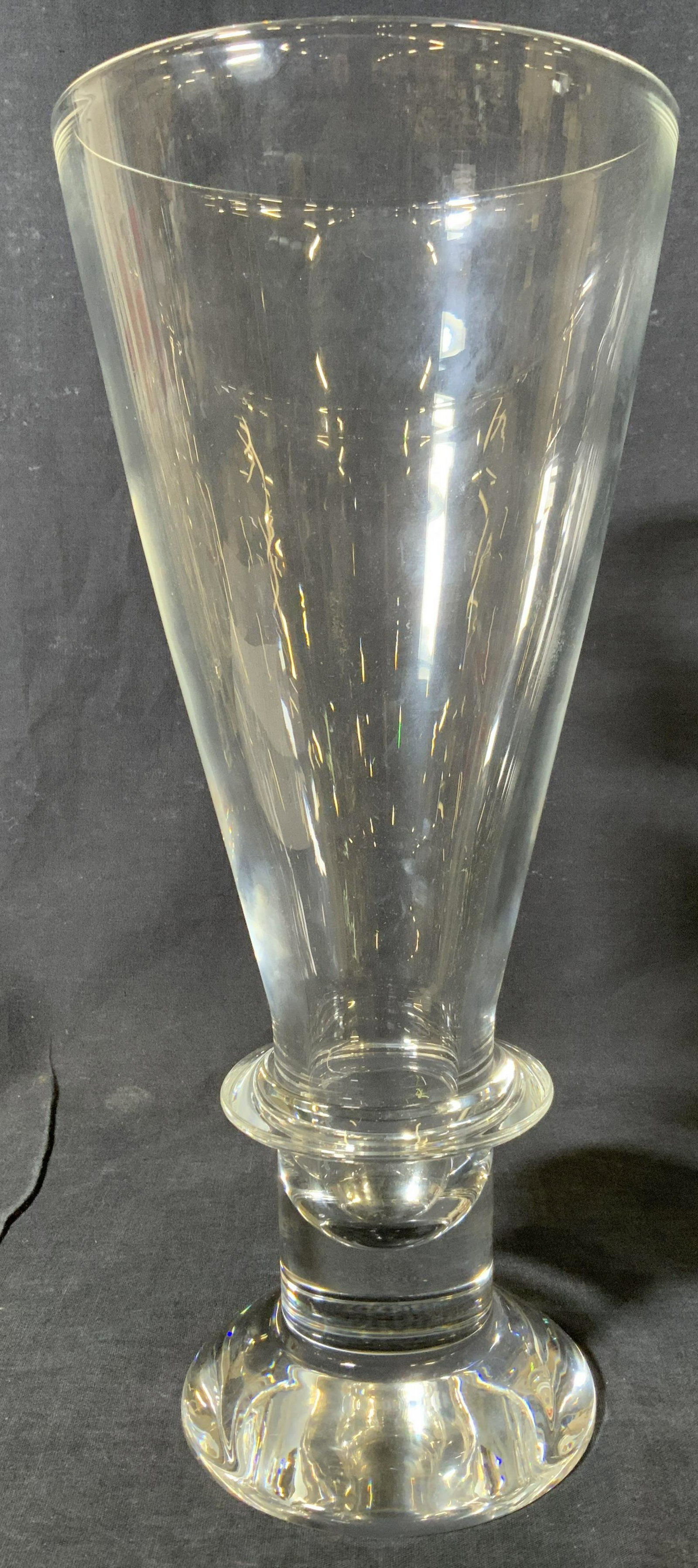 Signed Steuben Crystal Trumpet Vase (1 of 6)