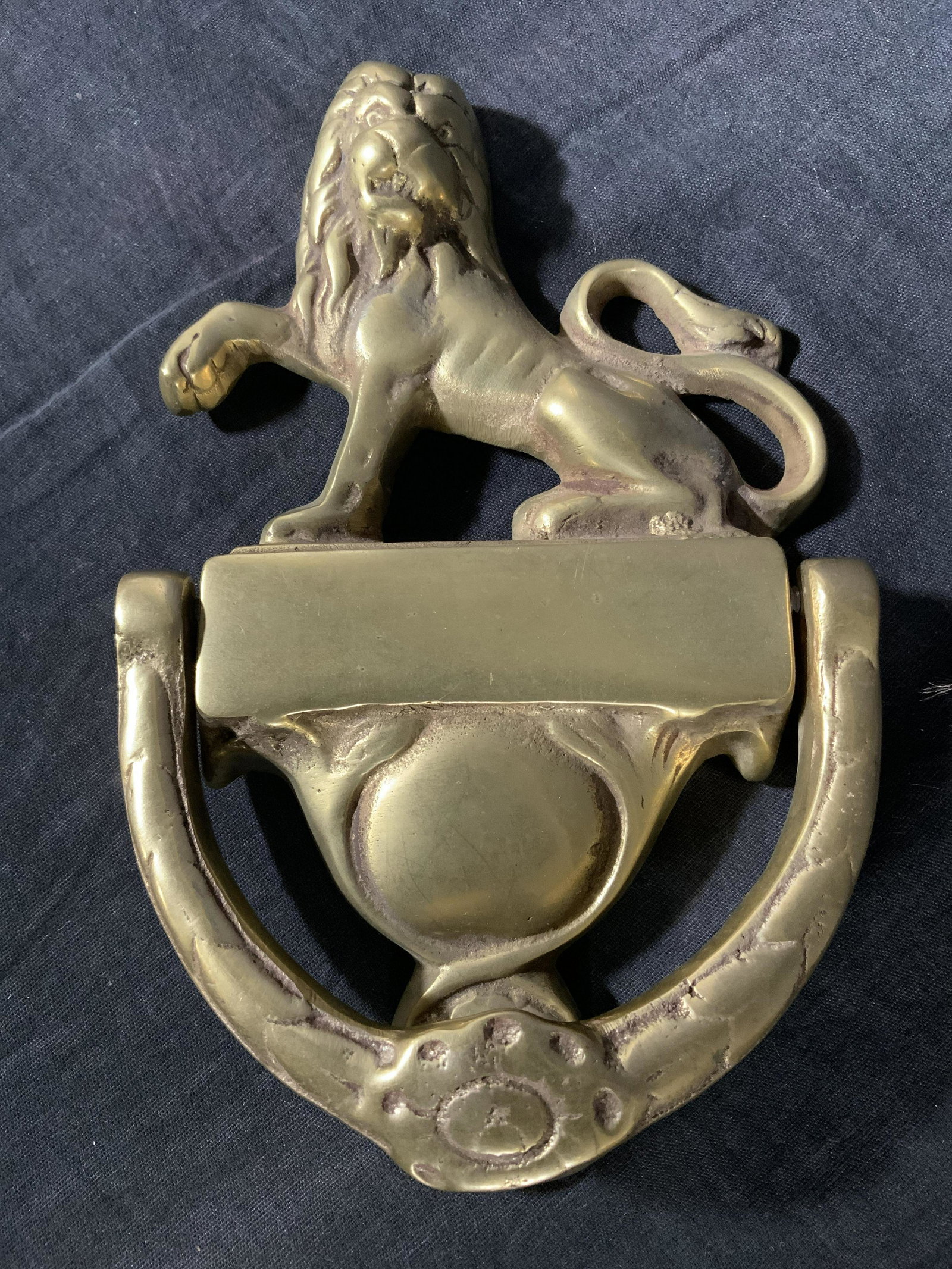 Vintage Brass Lion Figure Door Knocker (1 of 10)