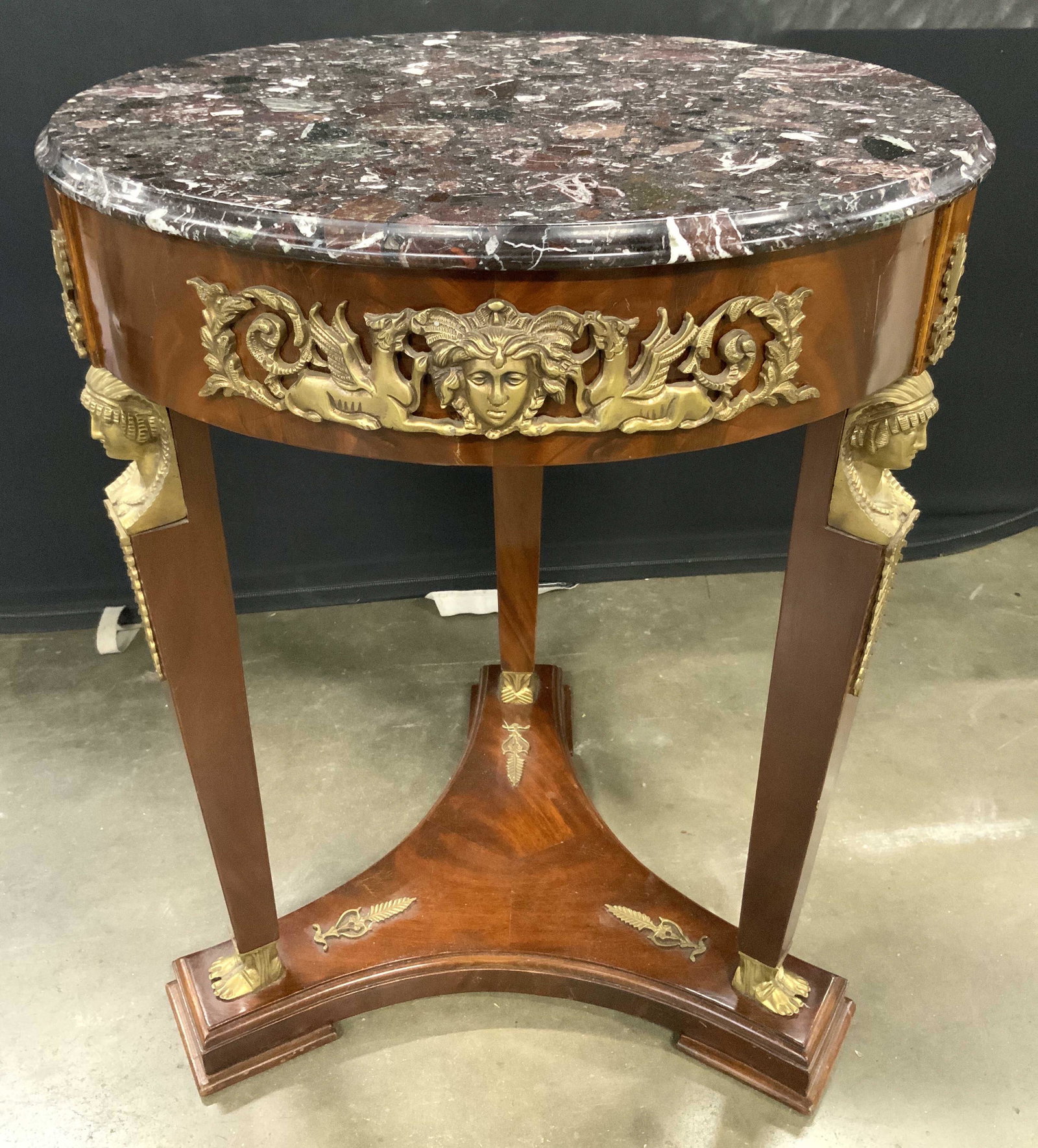 Empire Style French Gueridon Table W Marble Top (1 of 10)