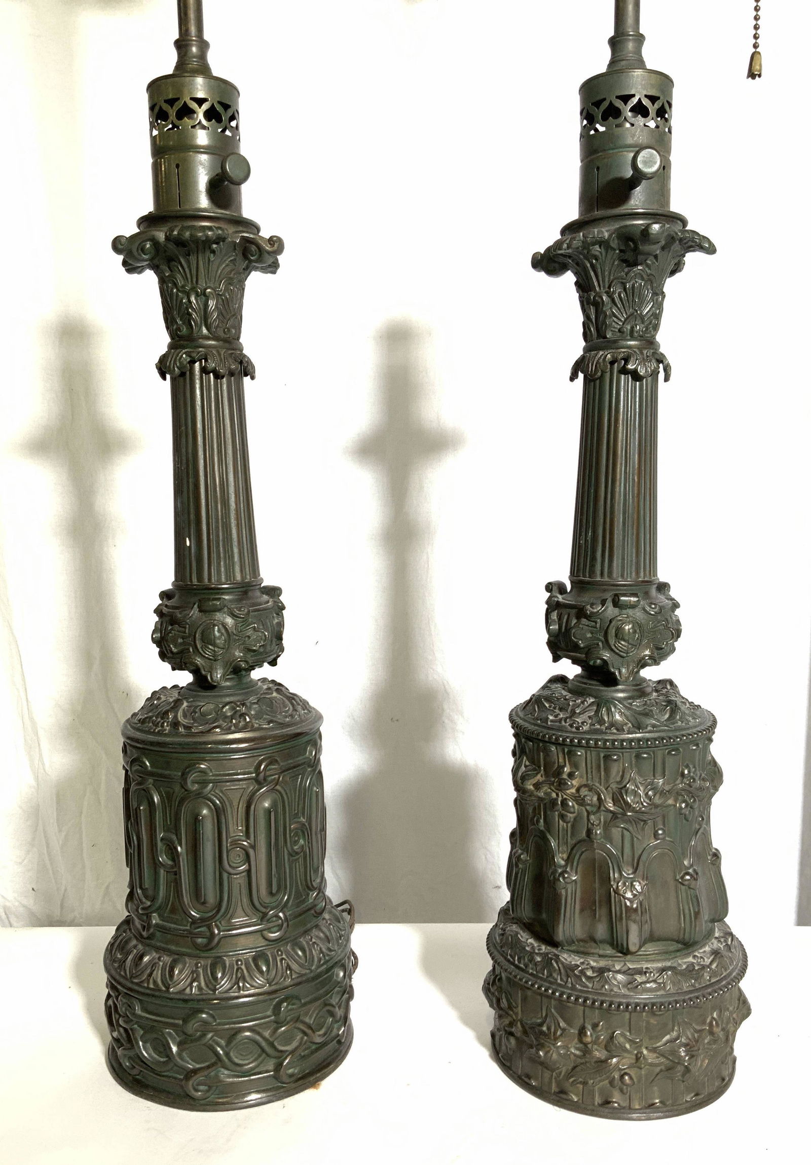 Pair Vintage Metal Tabletop Lamps (1 of 11)