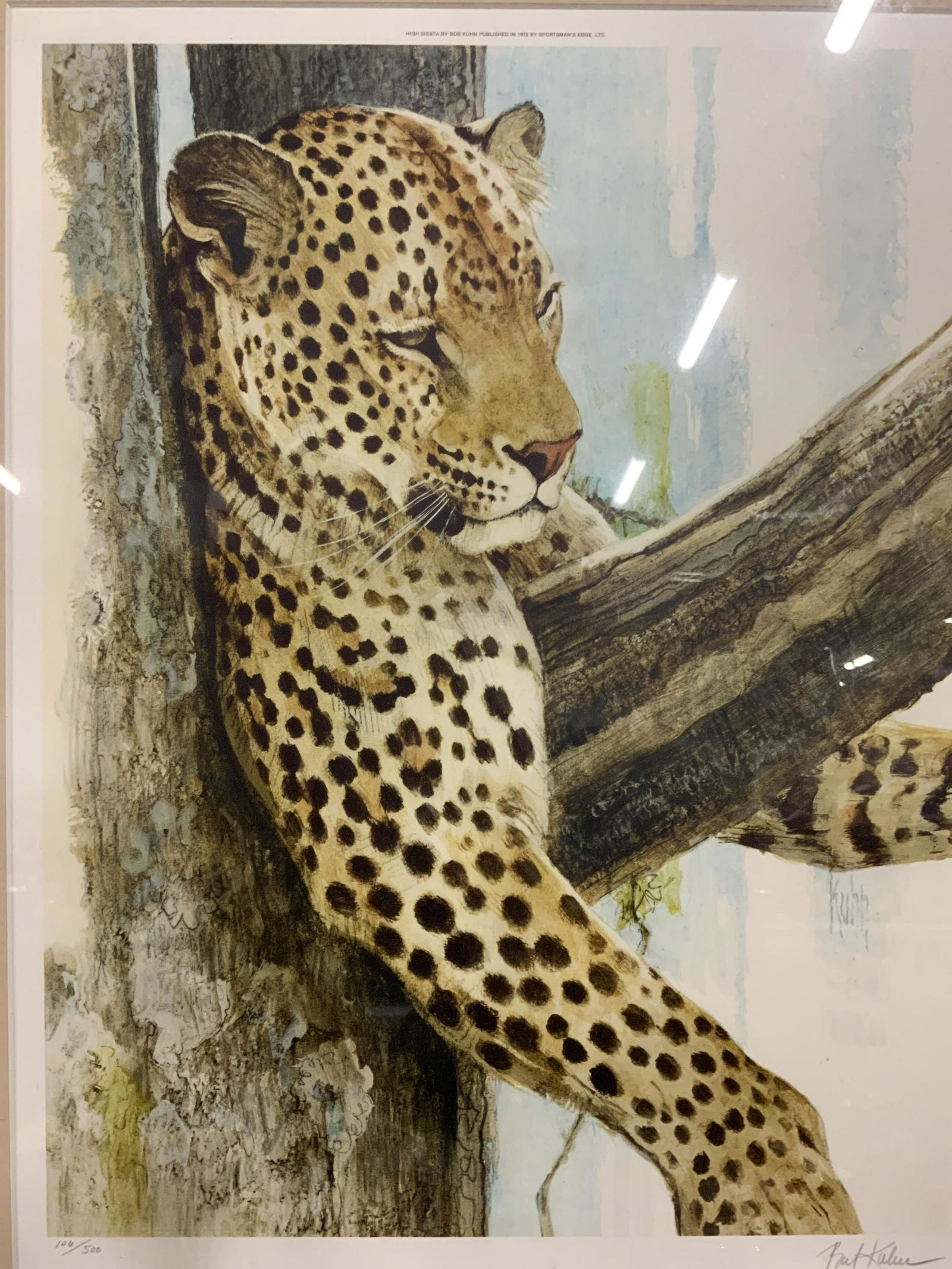 BOB KUHN Signed Cheetah Lithograph 1978 (1 of 14)