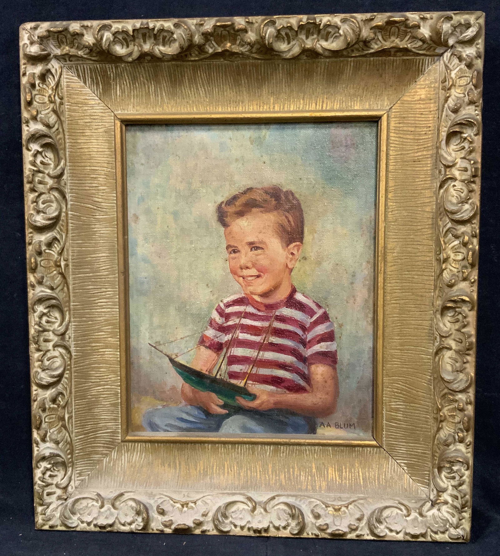 A.A. BLUM Signed Children’s Portrait Oil on Panel (1 of 10)