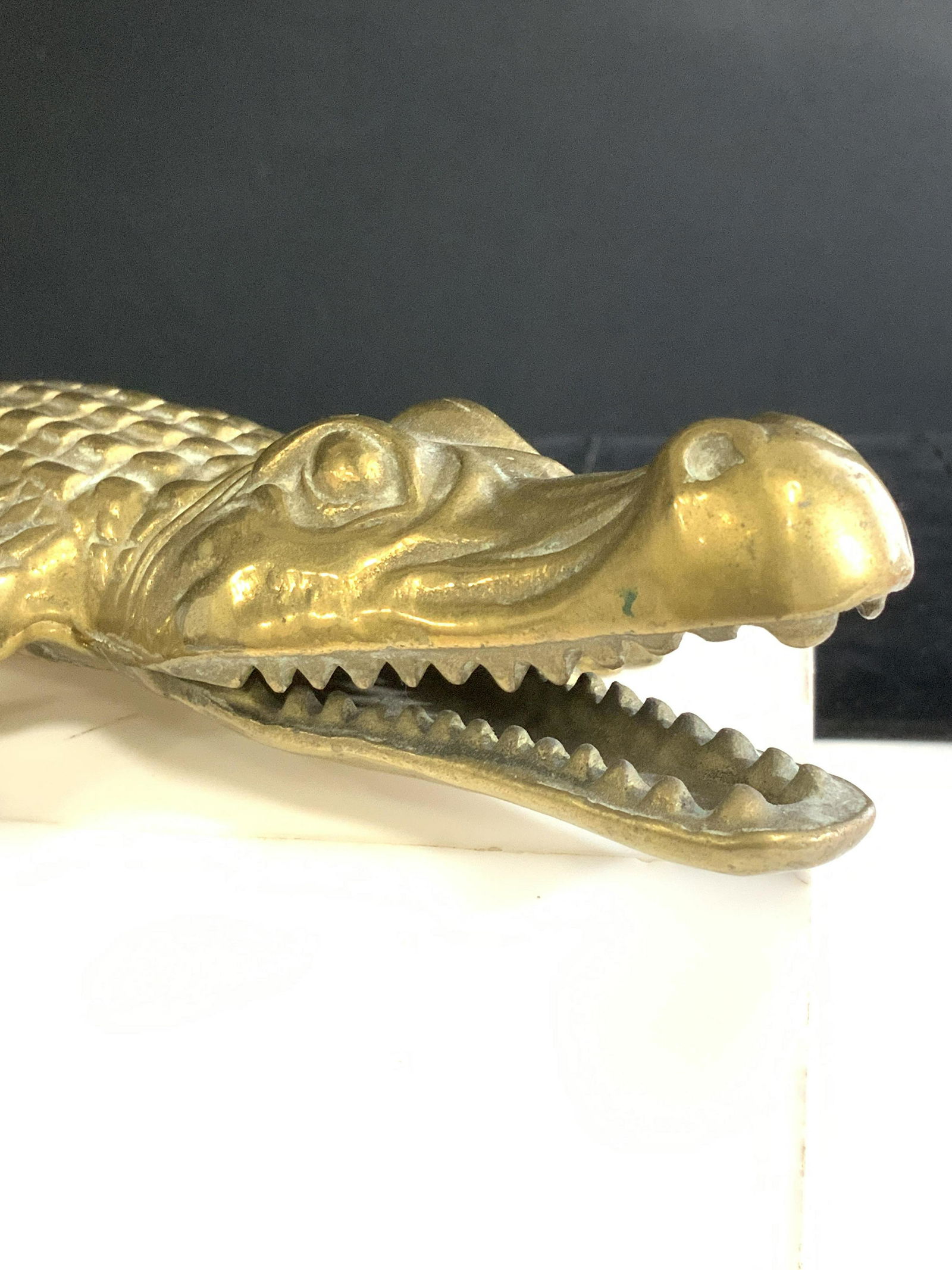 Solid Brass Embossed Crocodile Sculpture (1 of 9)