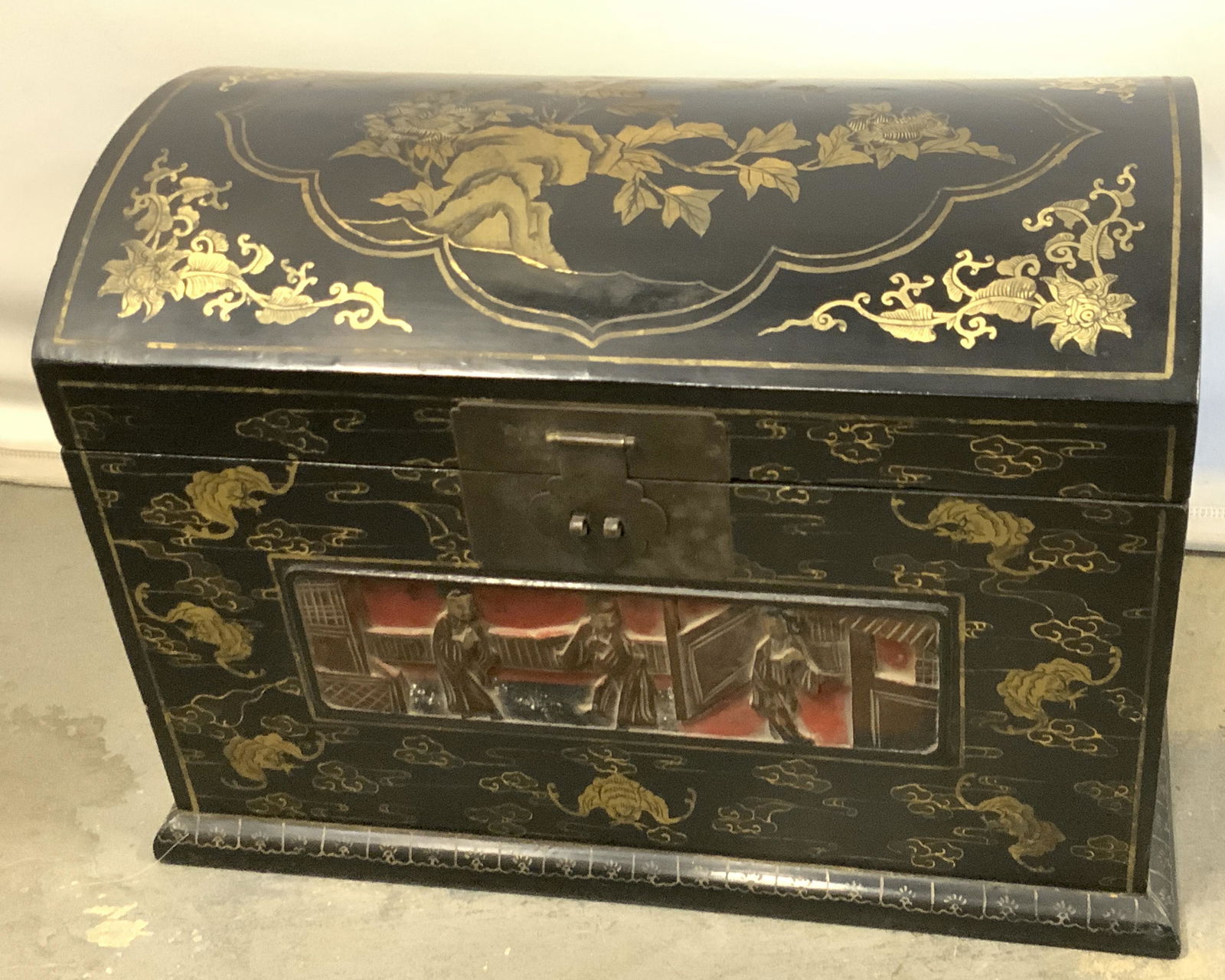 Vintage Asian Hand Painted Wooden Floor Chest (1 of 16)