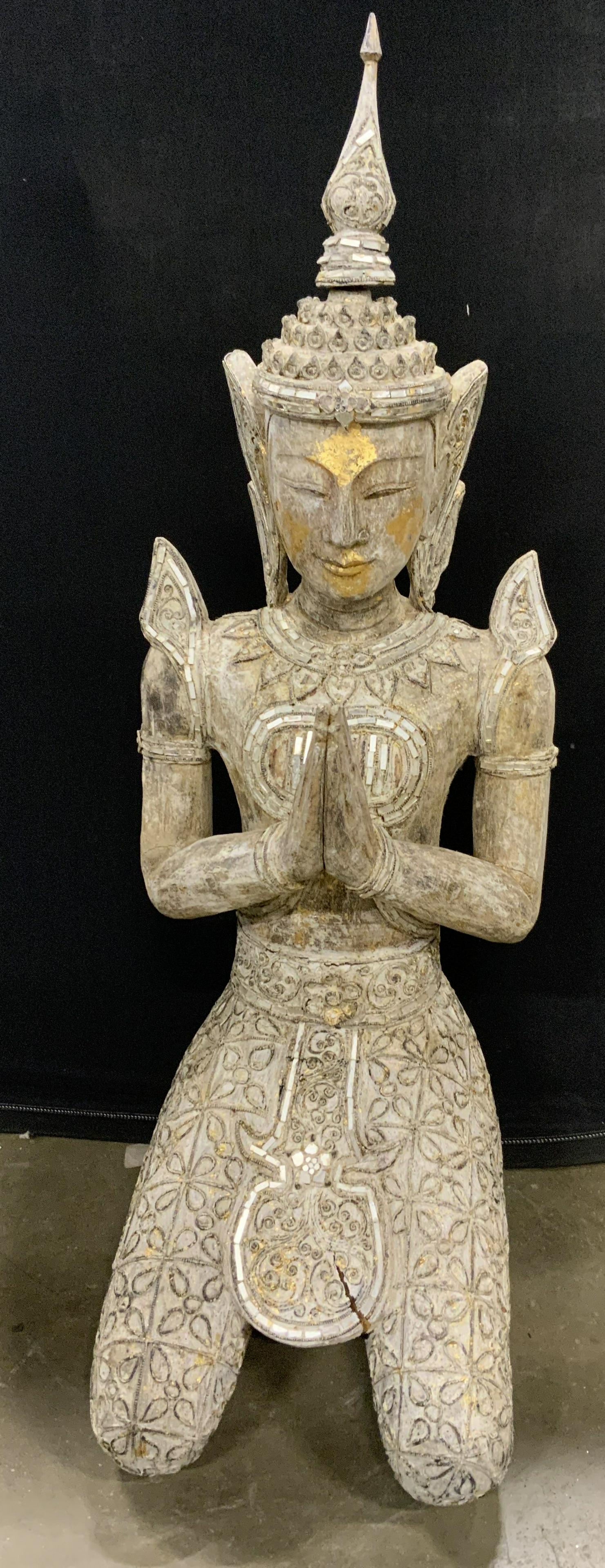 Asian Wooden Floor Sized Thepphanom Sculpture (1 of 17)