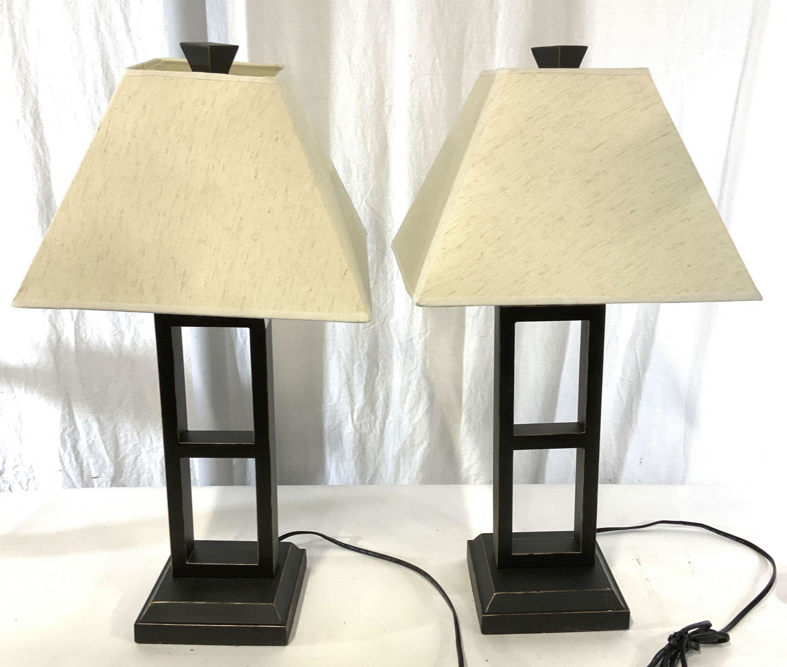 Pair Mission Style Metal Lamps (1 of 12)