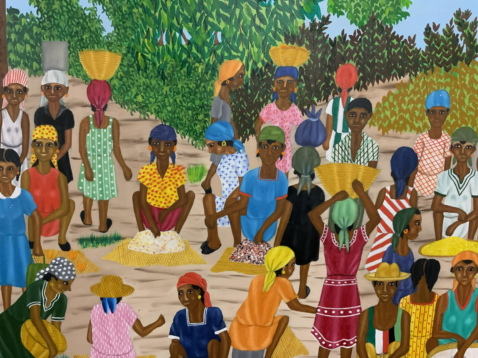 Y. THIMSTHEE Signed Haitian Acrylic Paint on Panel (1 of 10)