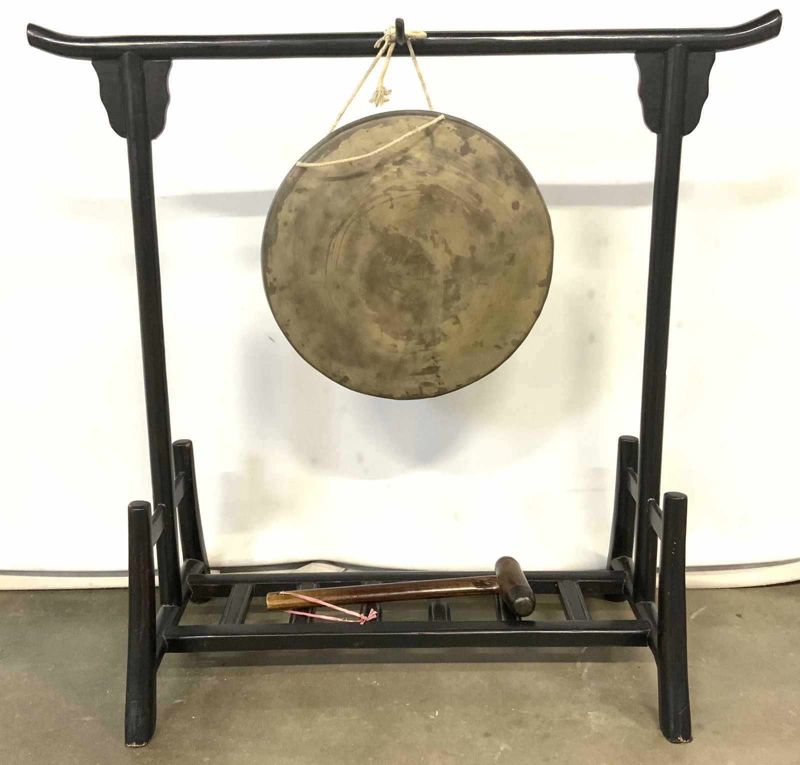 Vintage Gong W Wooden Stand & Striker (1 of 10)