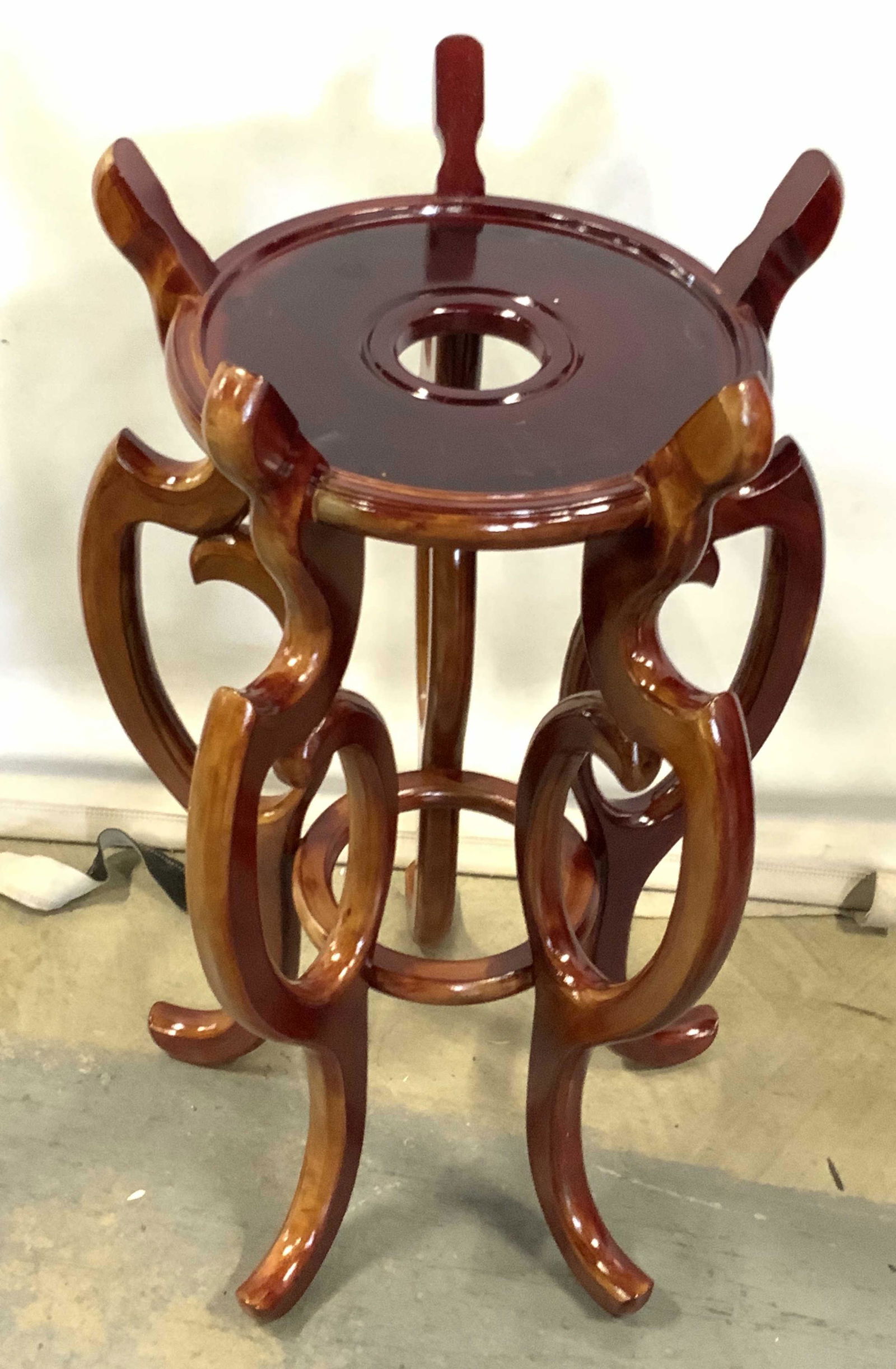 Vintage Asian Style Wooden Display Plant Stand (1 of 10)