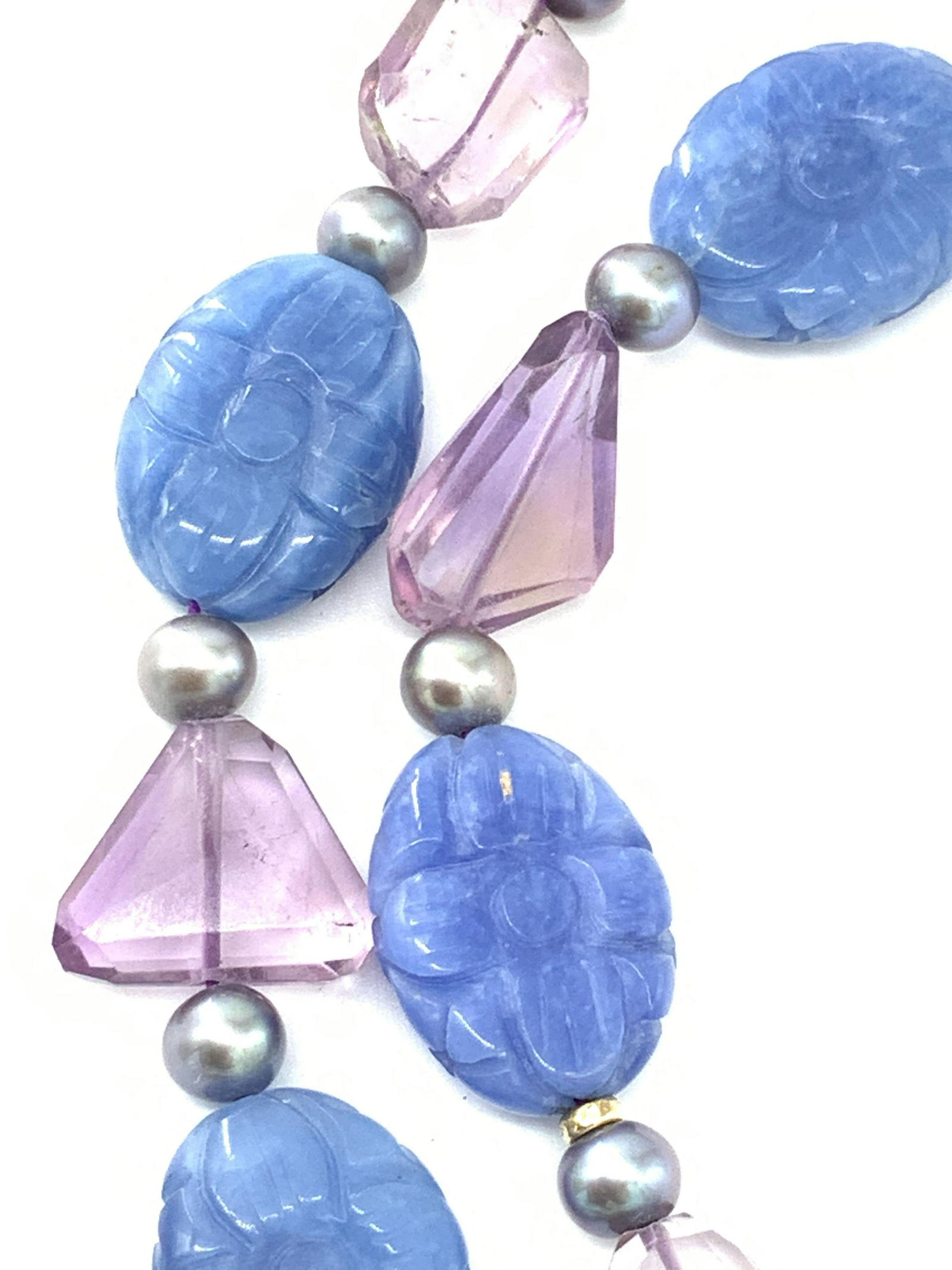 ZOE B. Amethyst & Tahitian Pearl Necklace,14kClasp (1 of 9)