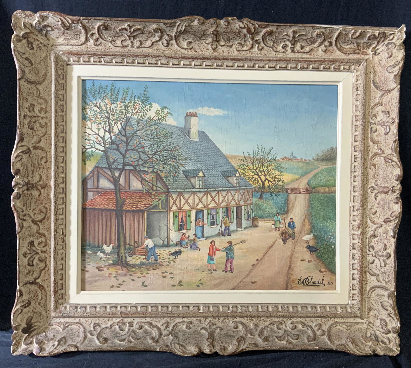 EMILE BLONDEL Signed Acrylic on Canvas (1 of 13)