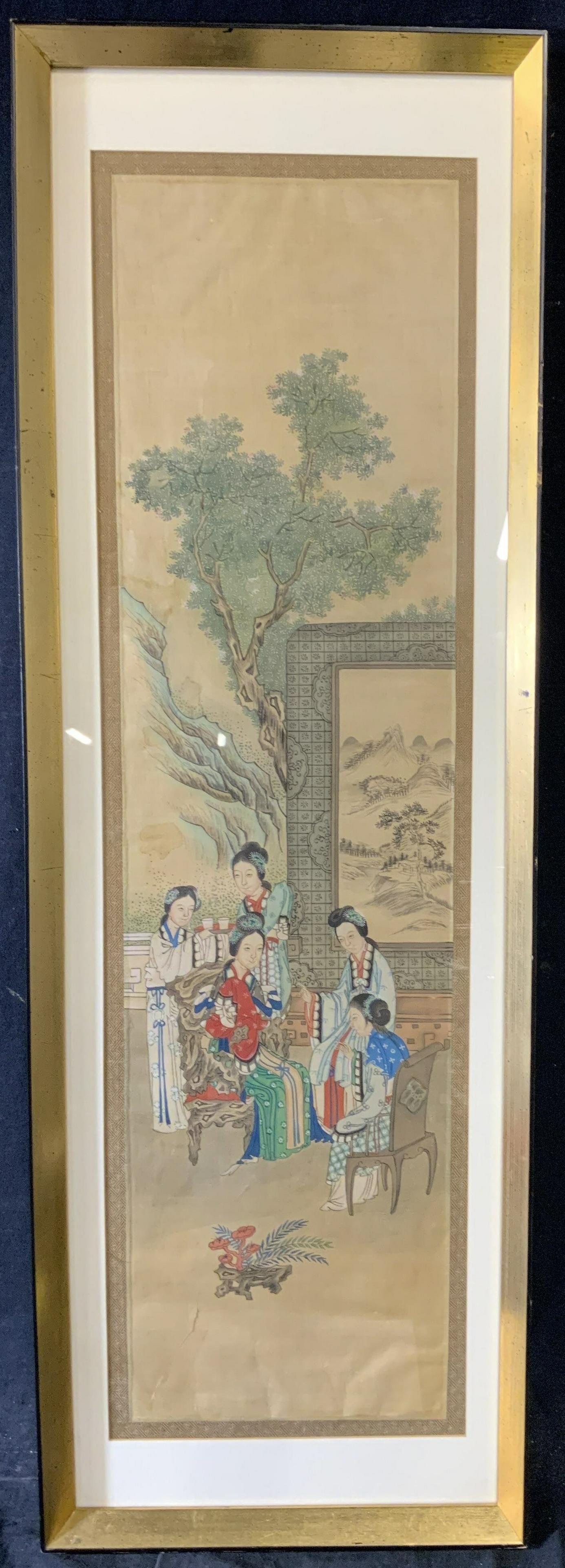 East Asian Afternoon Tea Ink and Color on Silk (1 of 12)