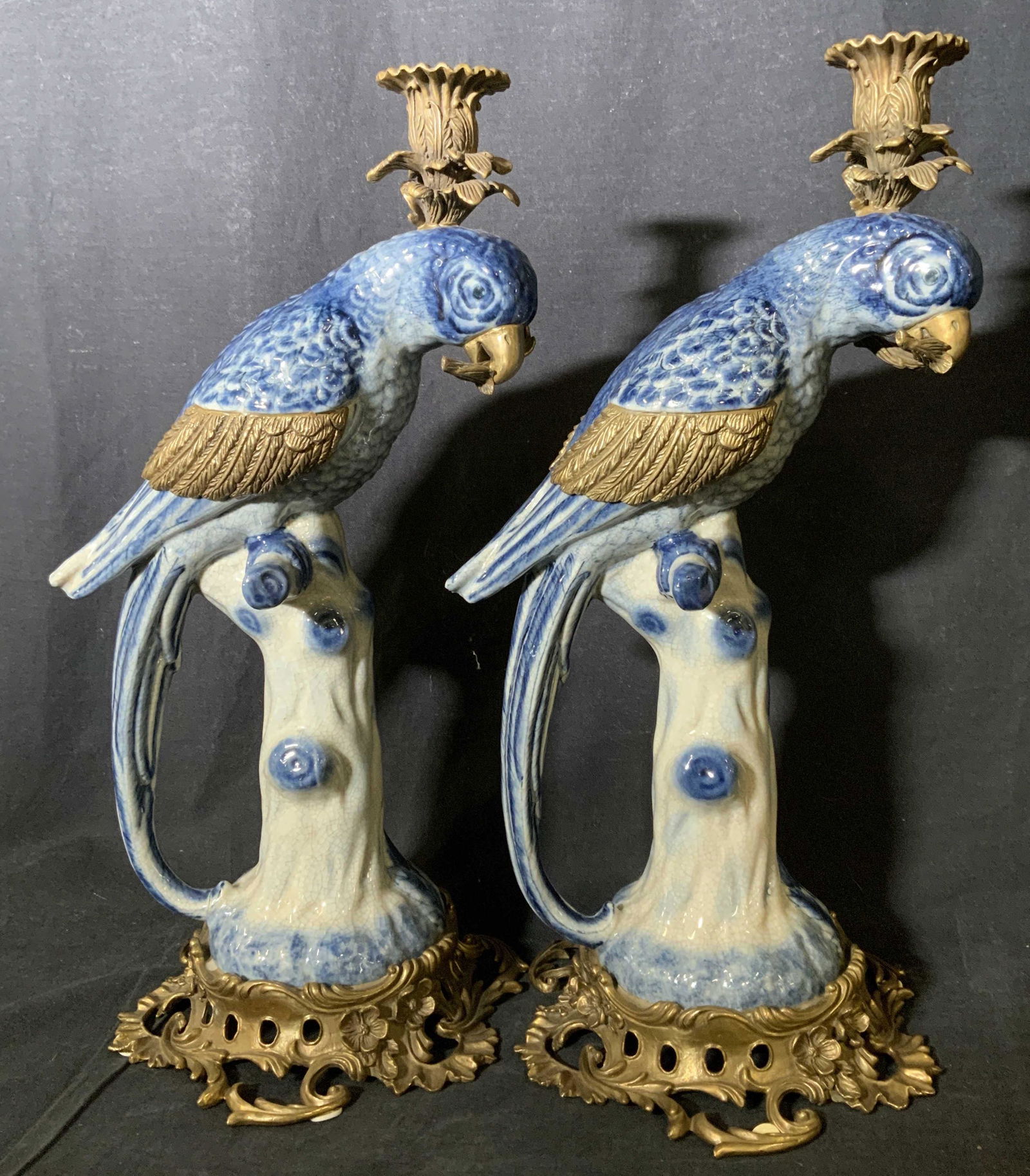 Pair CASTILIAN Ceramic Parrot Candlestick Holders (1 of 12)