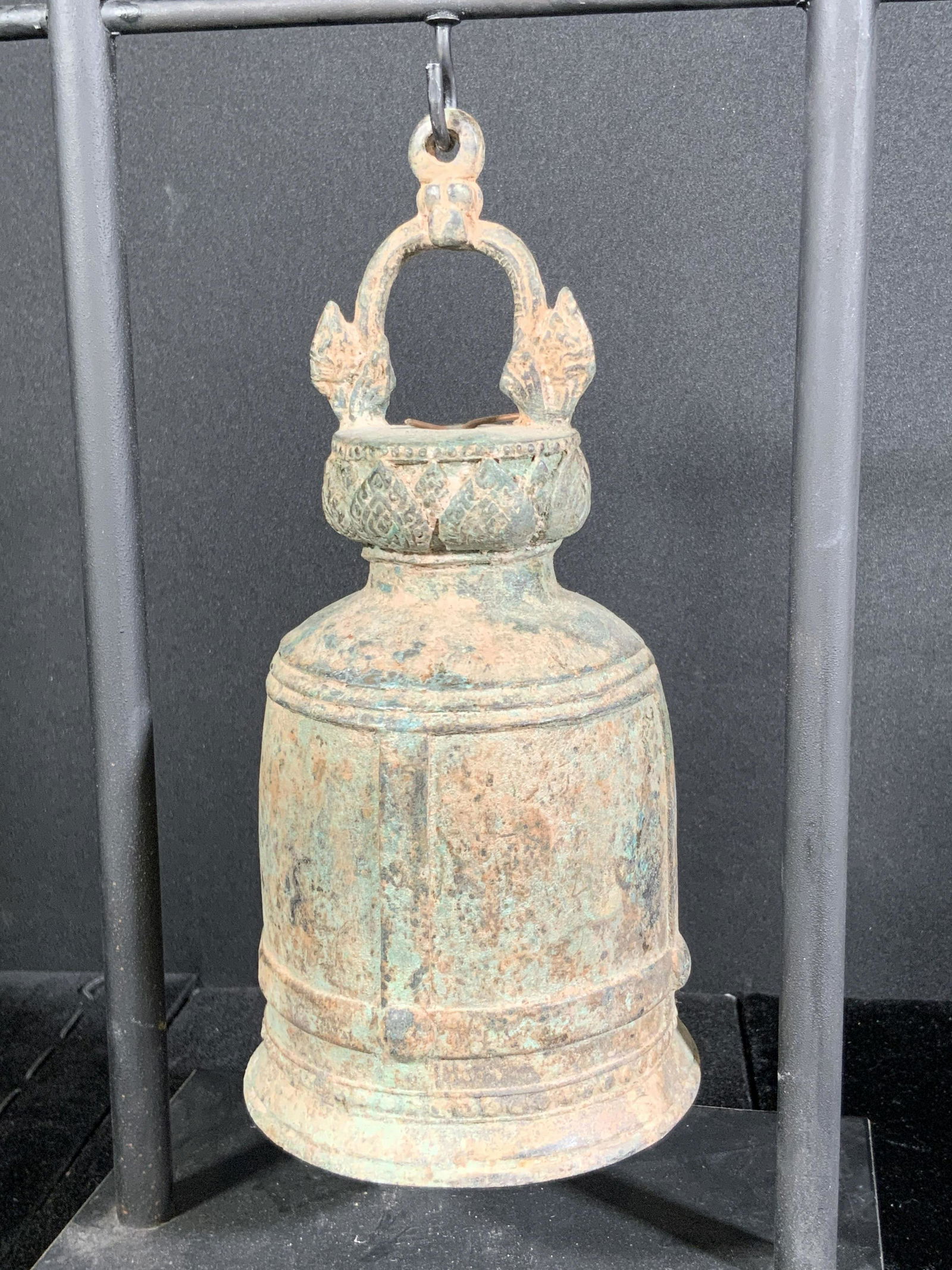 Vintage Metal Temple Bell W/ Metal Stand (1 of 12)