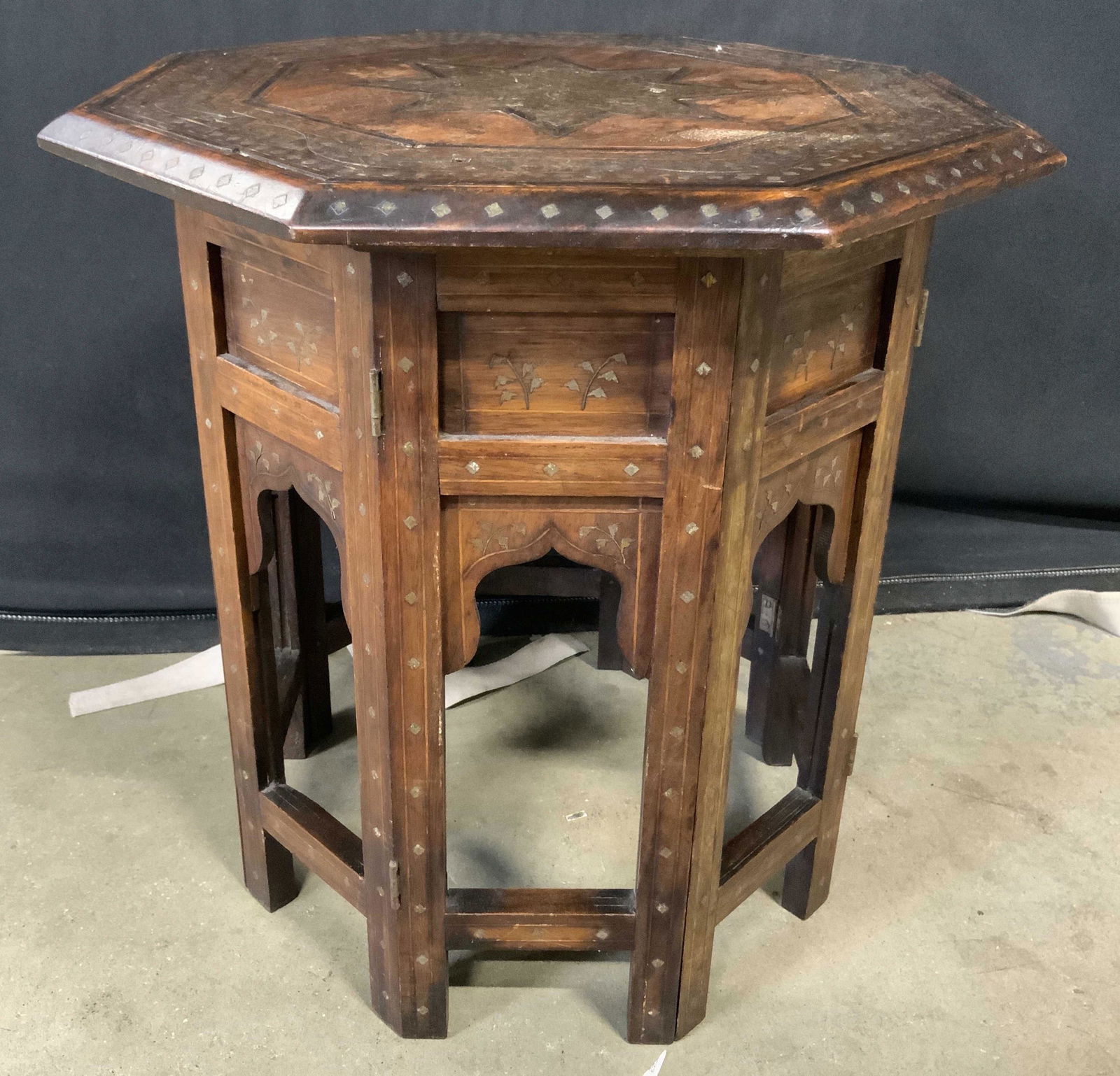 Moroccan Moorish Octagonal Side Table W Inlay (1 of 10)