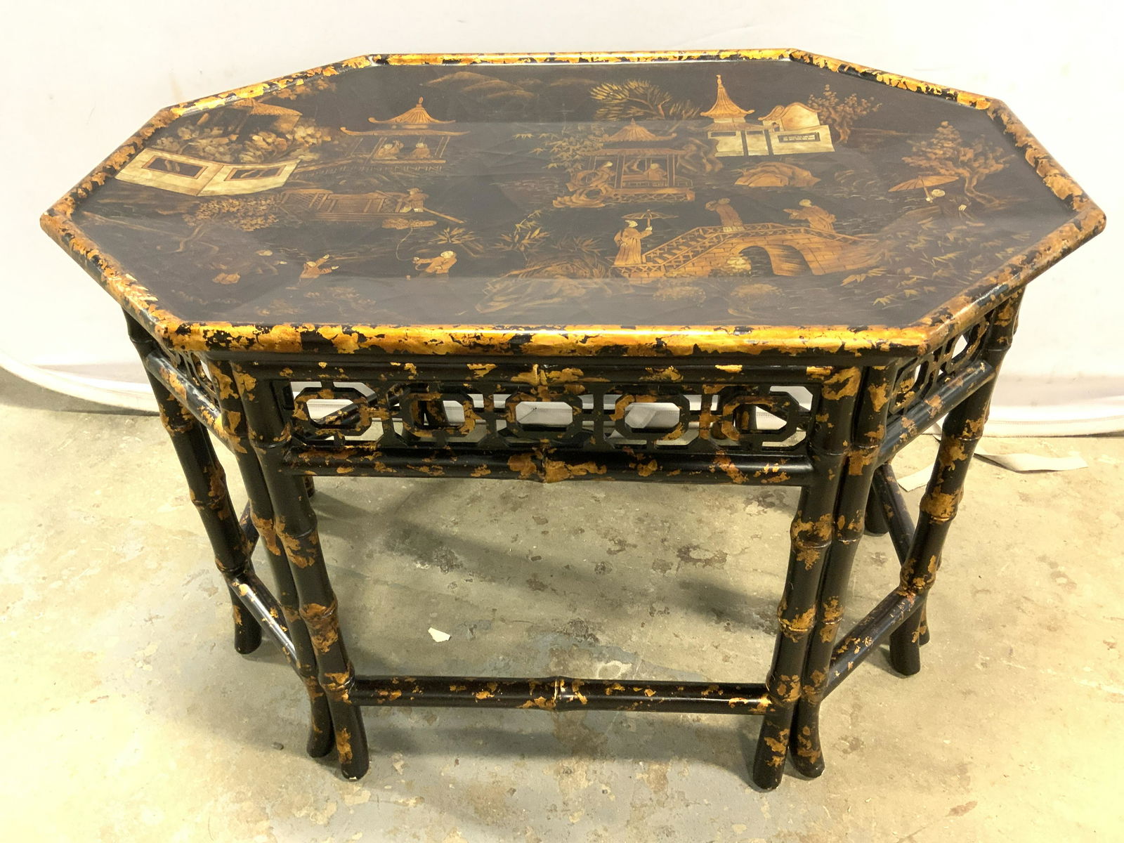 Asian Accent Table W Bamboo Style Legs (1 of 11)