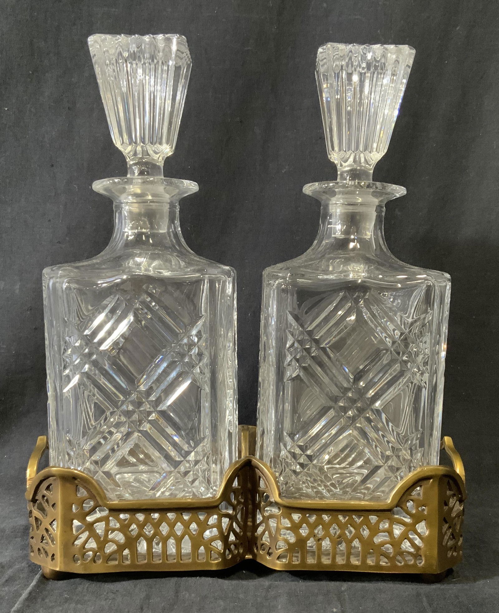 Set of Crystal Square Decanters (1 of 12)