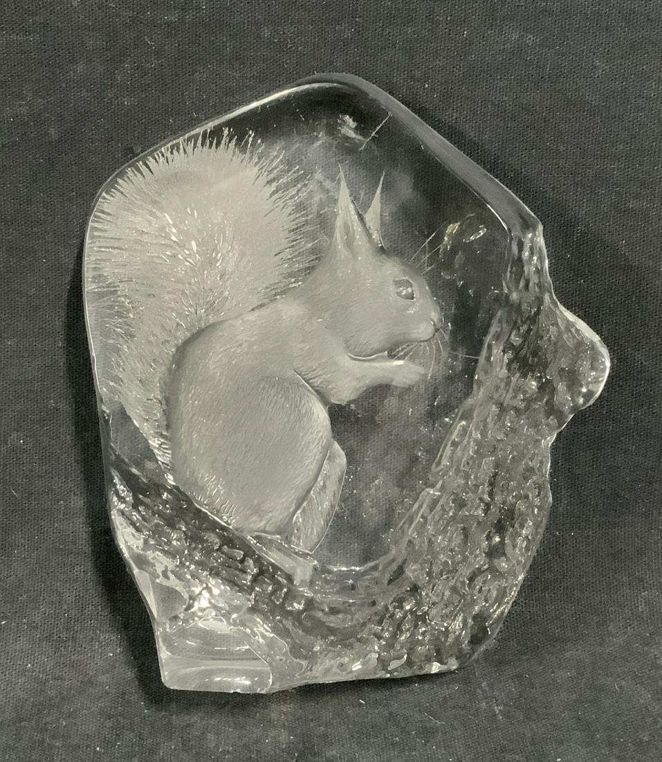 Signed Glass Squirrel Paperweight (1 of 6)