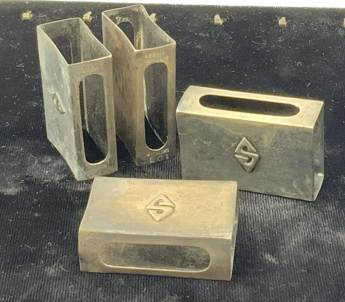 Set of 4 Lebolt Sterling Silver Match Box Holders (1 of 9)