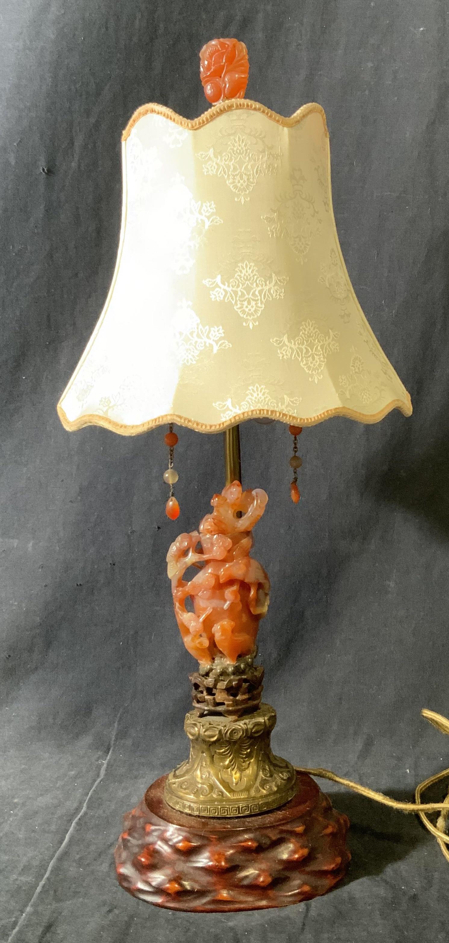 Ornately Carved Eastern Asian Style Lamp (1 of 13)