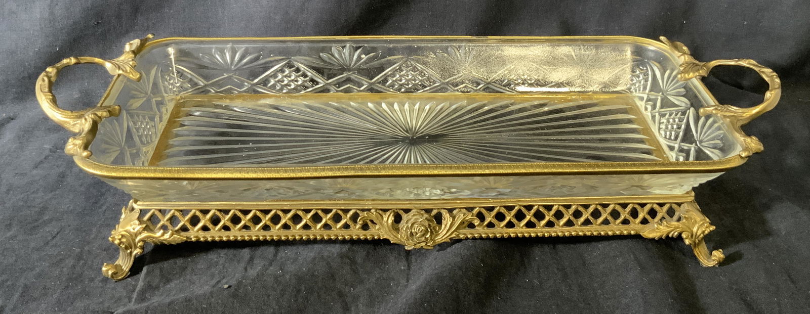 Handled and Footed Glass Serving Dish (1 of 11)