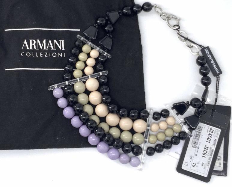 EMPORIO ARMANI Beaded Statement Necklace, NWT (1 of 16)