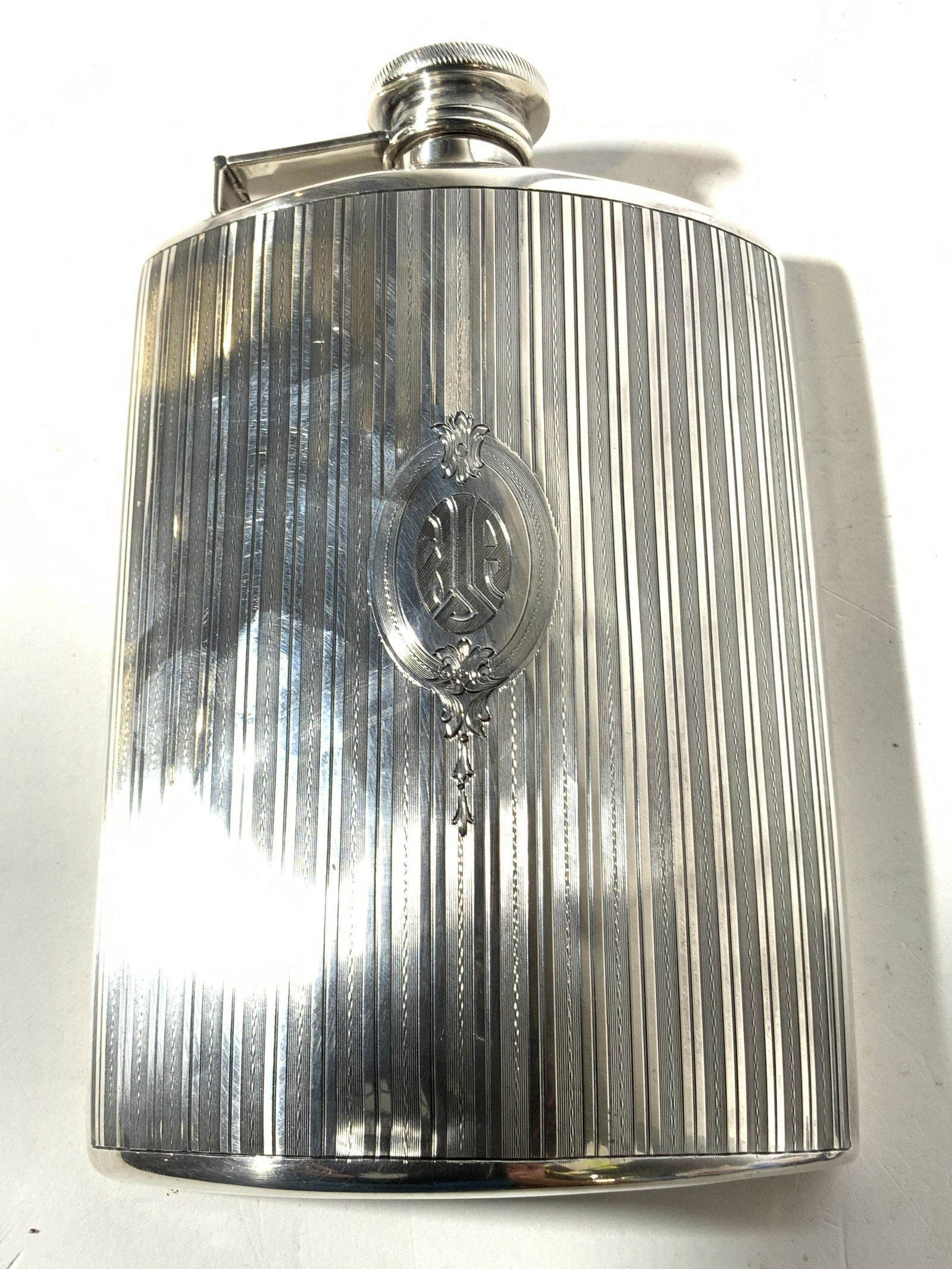 Monogrammed Sterling Silver Half Pint Flask (1 of 8)
