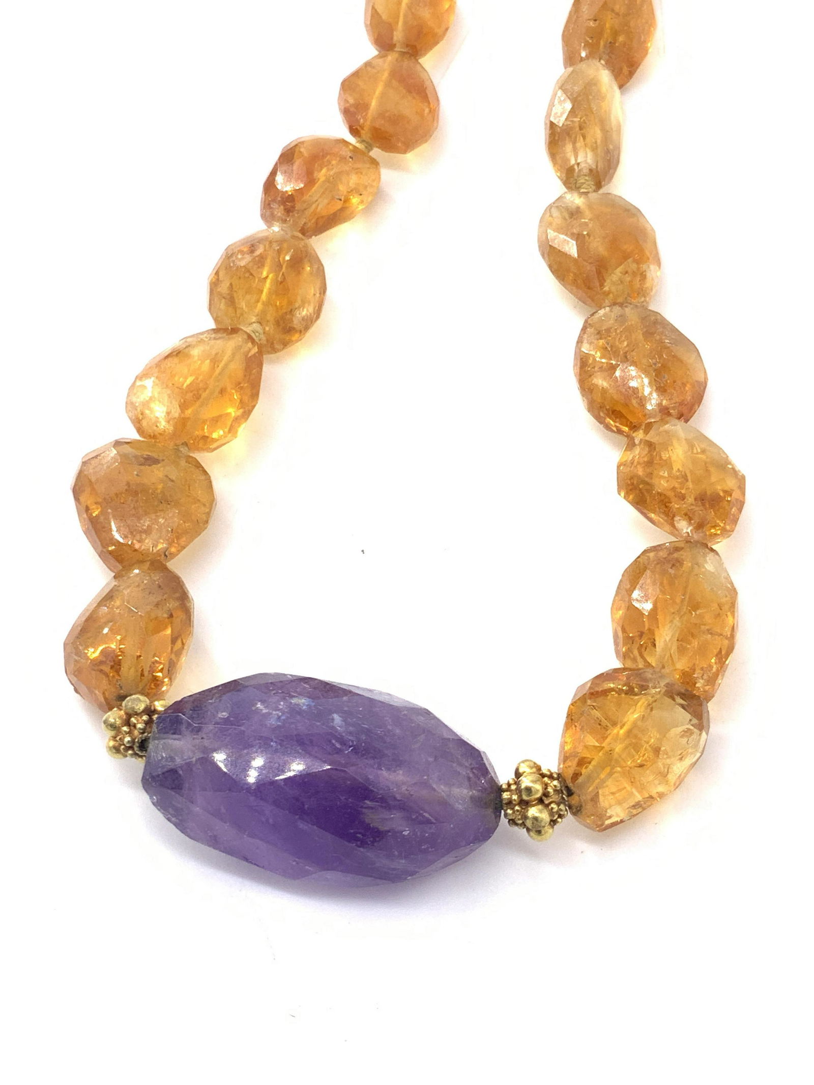 AMETHYST & CITRINE Natural Stone Necklace (1 of 11)