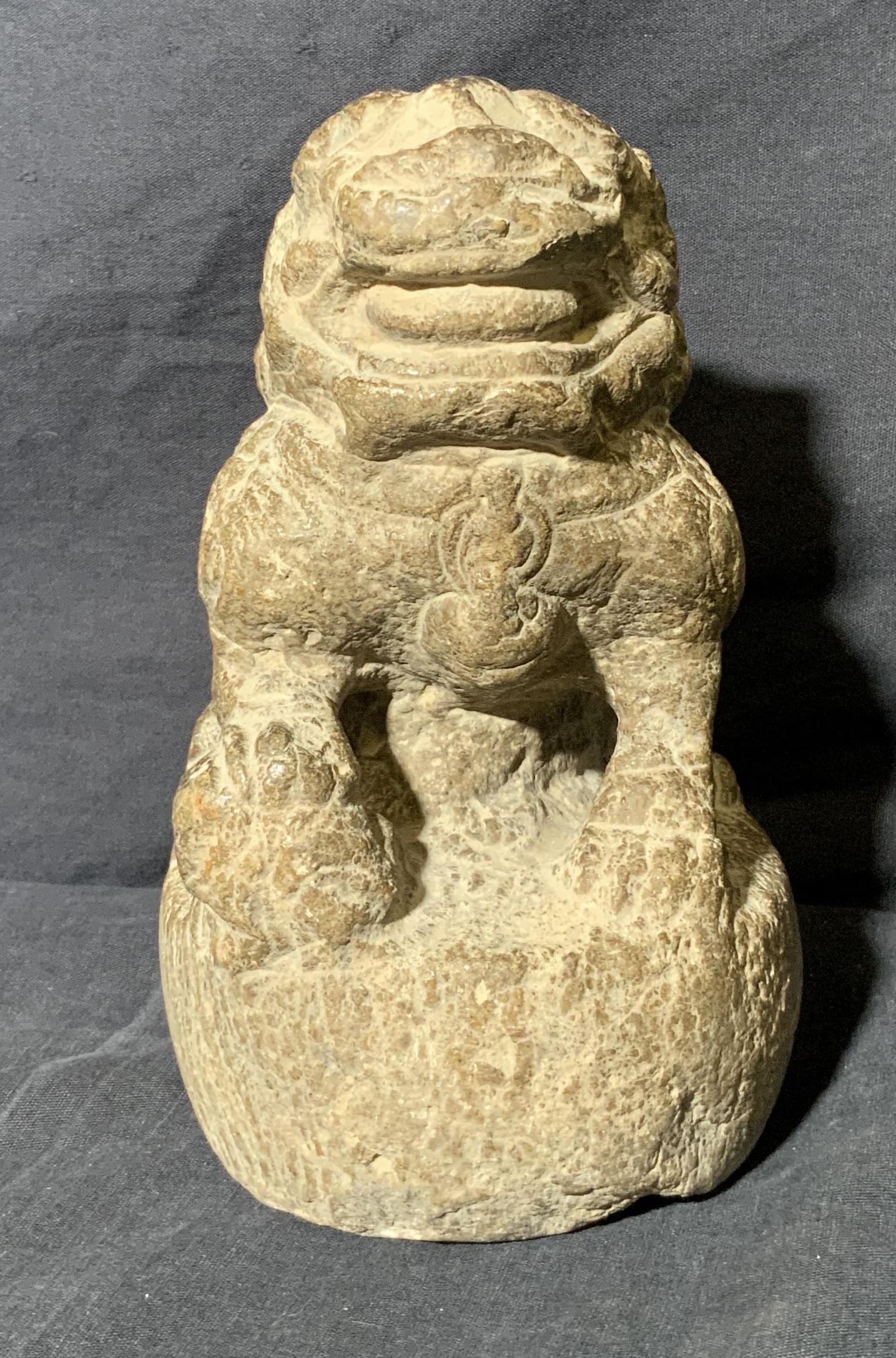 Asian Stone Chinese Guard Lion Style Statue (1 of 12)