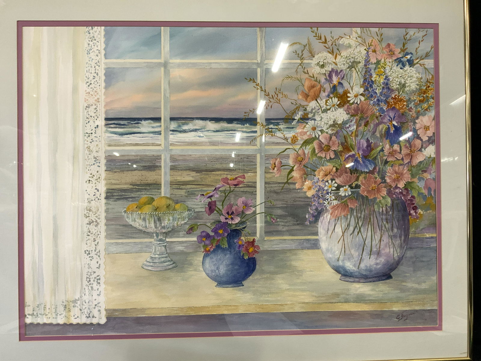 ELSE FRAGASSO Signed Flower Arrangement Watercolor (1 of 13)