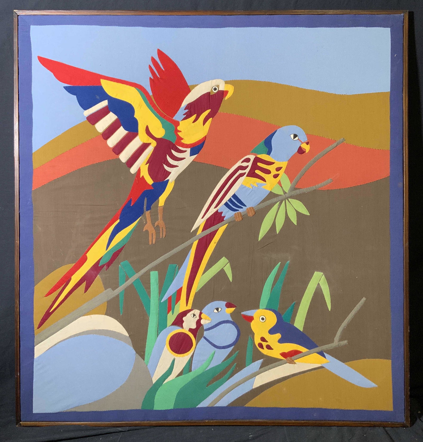 Patchwork Textile Artwork of Tropical Birds (1 of 11)