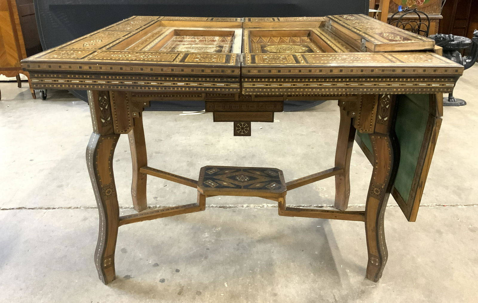 Vintage Inlaid Marquetry Syrian Game Table (1 of 14)