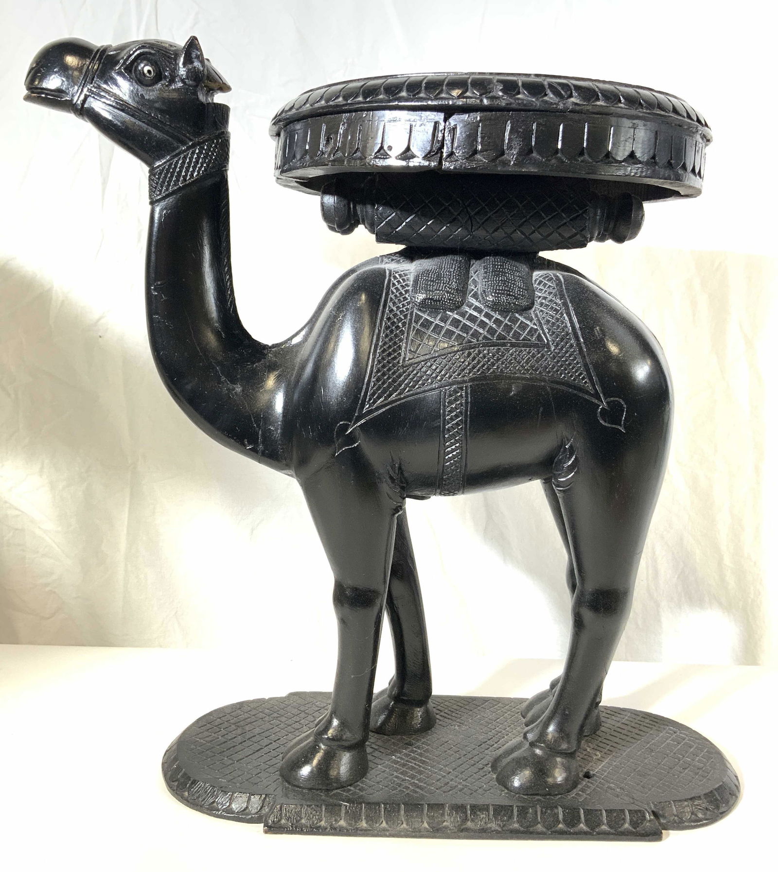 Pair Carved Wooden Camel Pedestal Figures (1 of 10)