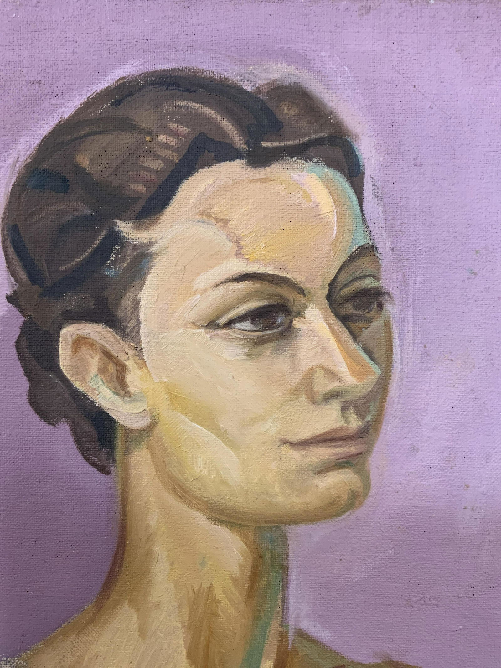 ATTR ANDRE DERAIN Signed Oil on Canvas: ATTR ANDRE DERAIN Signed Oil on Canvas, signature to lower left reads ‘A. Derain’, subject a portrait of a woman looking away from the artist, measures approx 16 x 20 inches, not framed. Please No